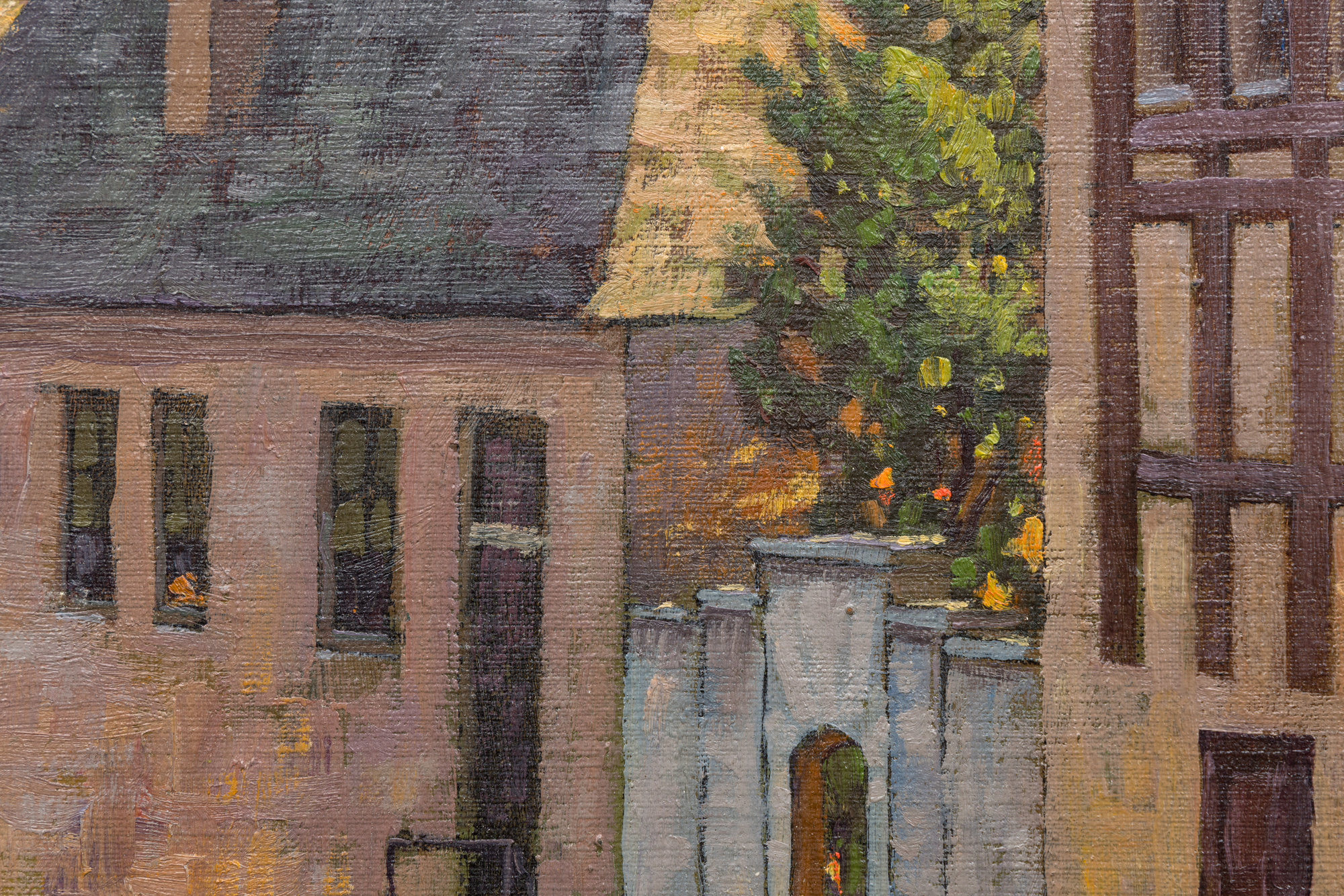 PAUL GRIMM - Normandy Village, Hollywood Los Angeles - oil on canvas board - 18 x 24 in.