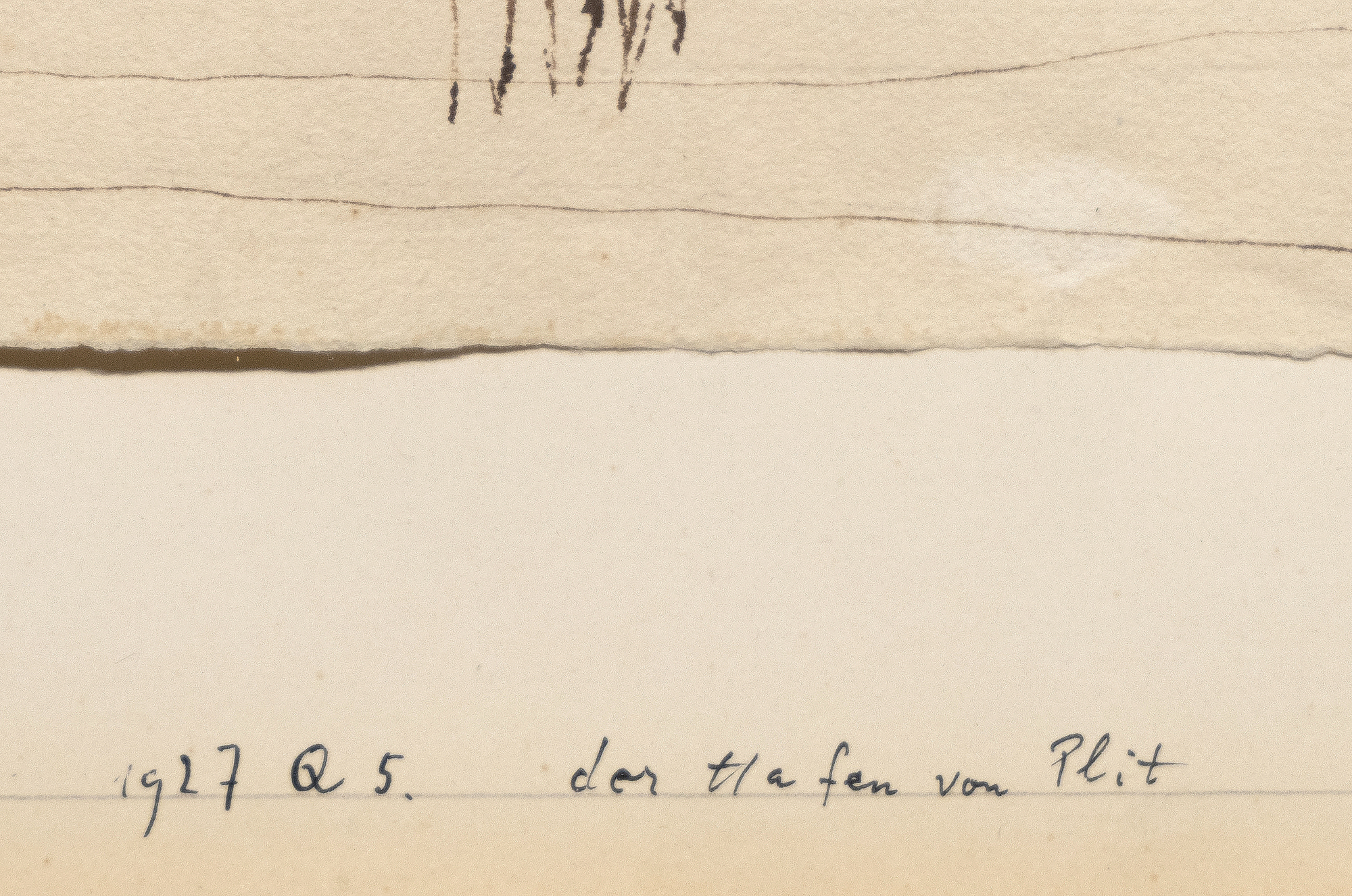 "A drawing is simply a line going for a walk."
<br>-Paul Klee
<br>
<br>A significant draftsman, Paul Klee's works on paper rival his works on canvas in their technical proficiency and attention to his modern aesthetic.  As an early teacher at the Bauhaus school, Klee traveled extensively and inspired a generation of 20th Century Artists.  
<br>
<br>Klee transcended a particular style, instead creating his own unique visual vocabulary.  In Klee's work, we see a return to basic, geometric forms and a removal of artistic embellishment.  "Der Hafen von Plit" was once owned by Alfred H. Barr, Jr., the First Director of the Museum of Modern Art, New York.