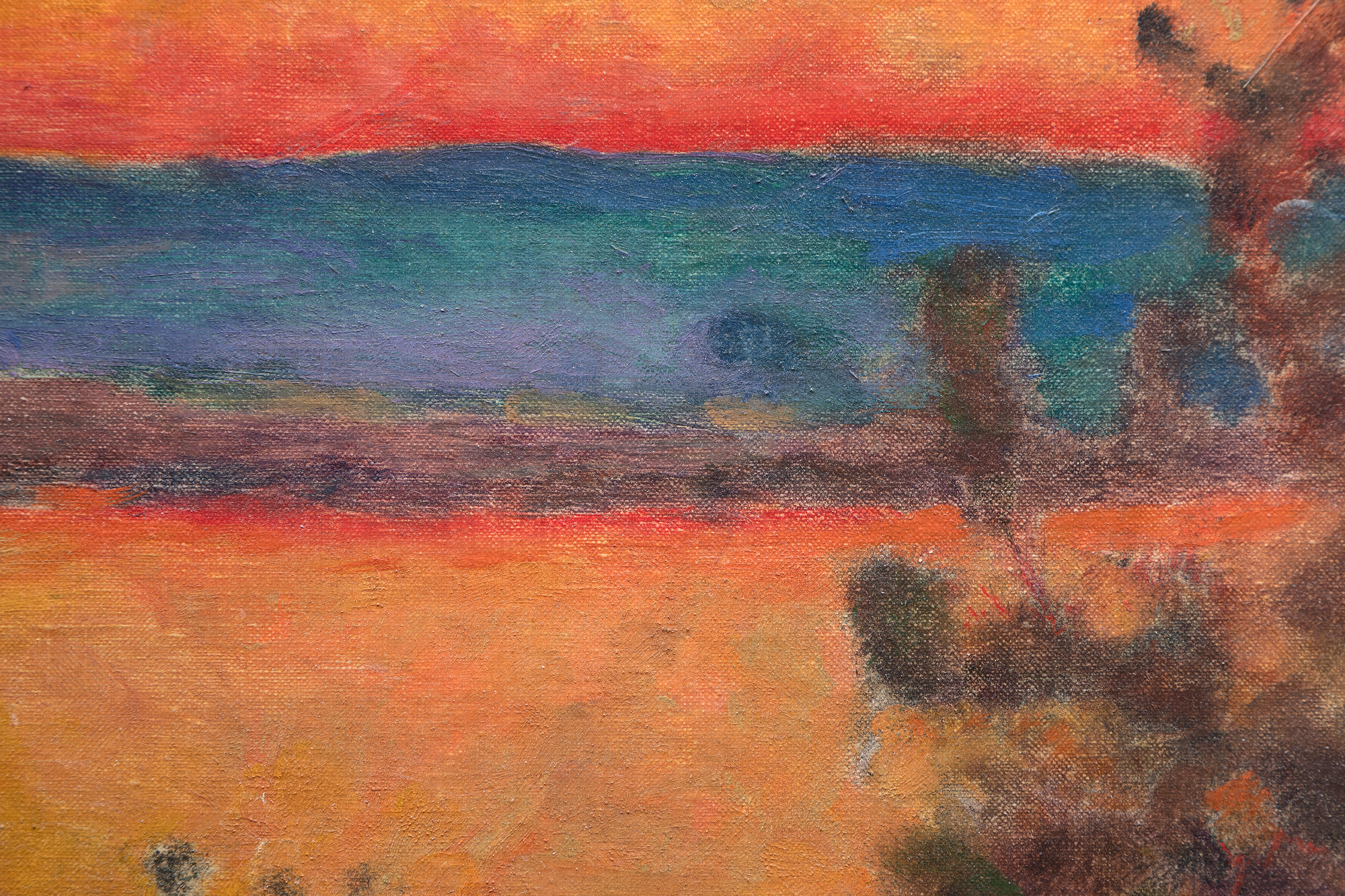 PIERRE BONNARD - Soleil Couchant - Öl auf Leinwand - 14 1/2 x 22 1/2 Zoll.