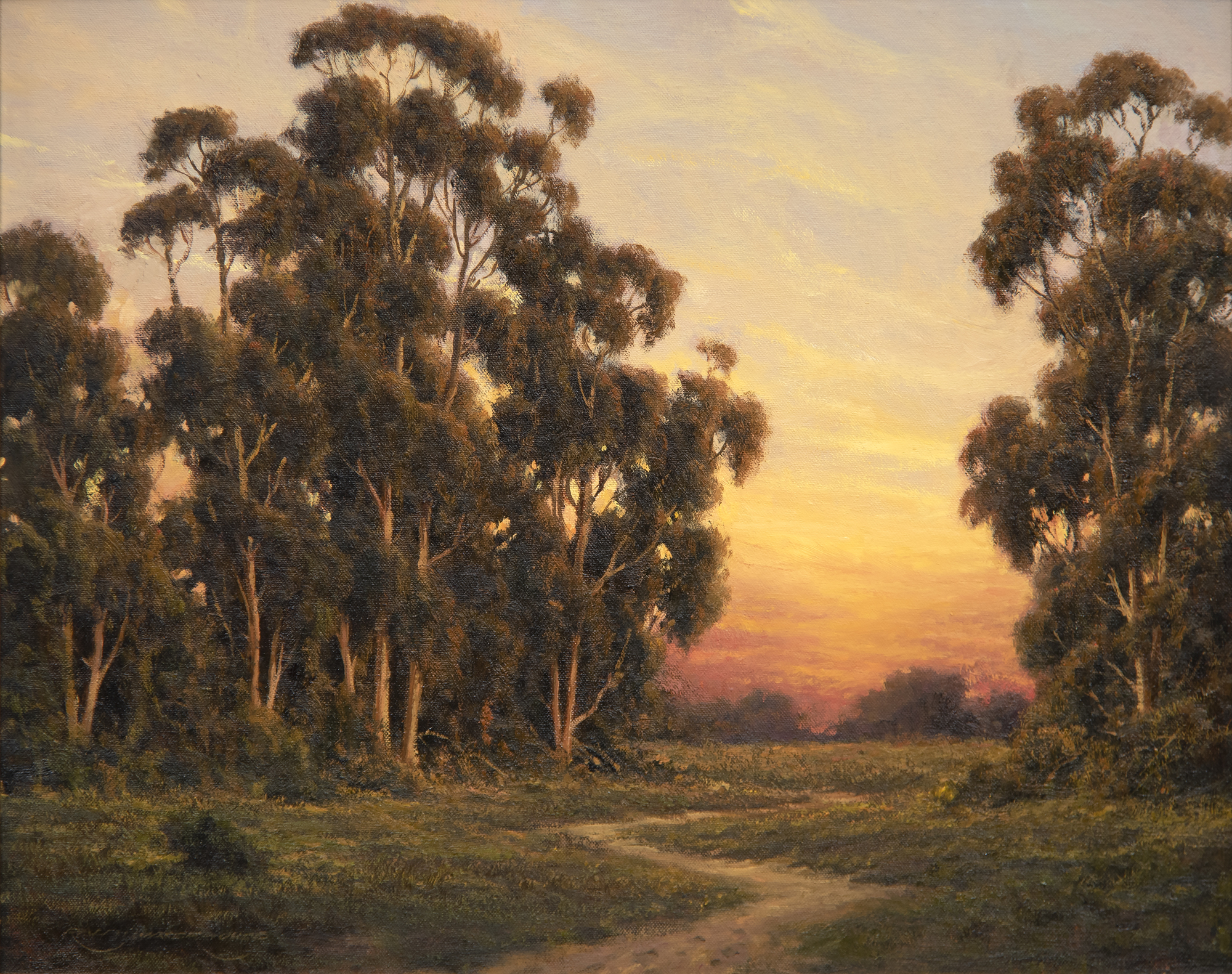 RALPH WATERHOUSE - Spring Sunset RALPH WATERHOUSE - Spring Sunset - oil on canvas laid on board - 16 x 20 in.