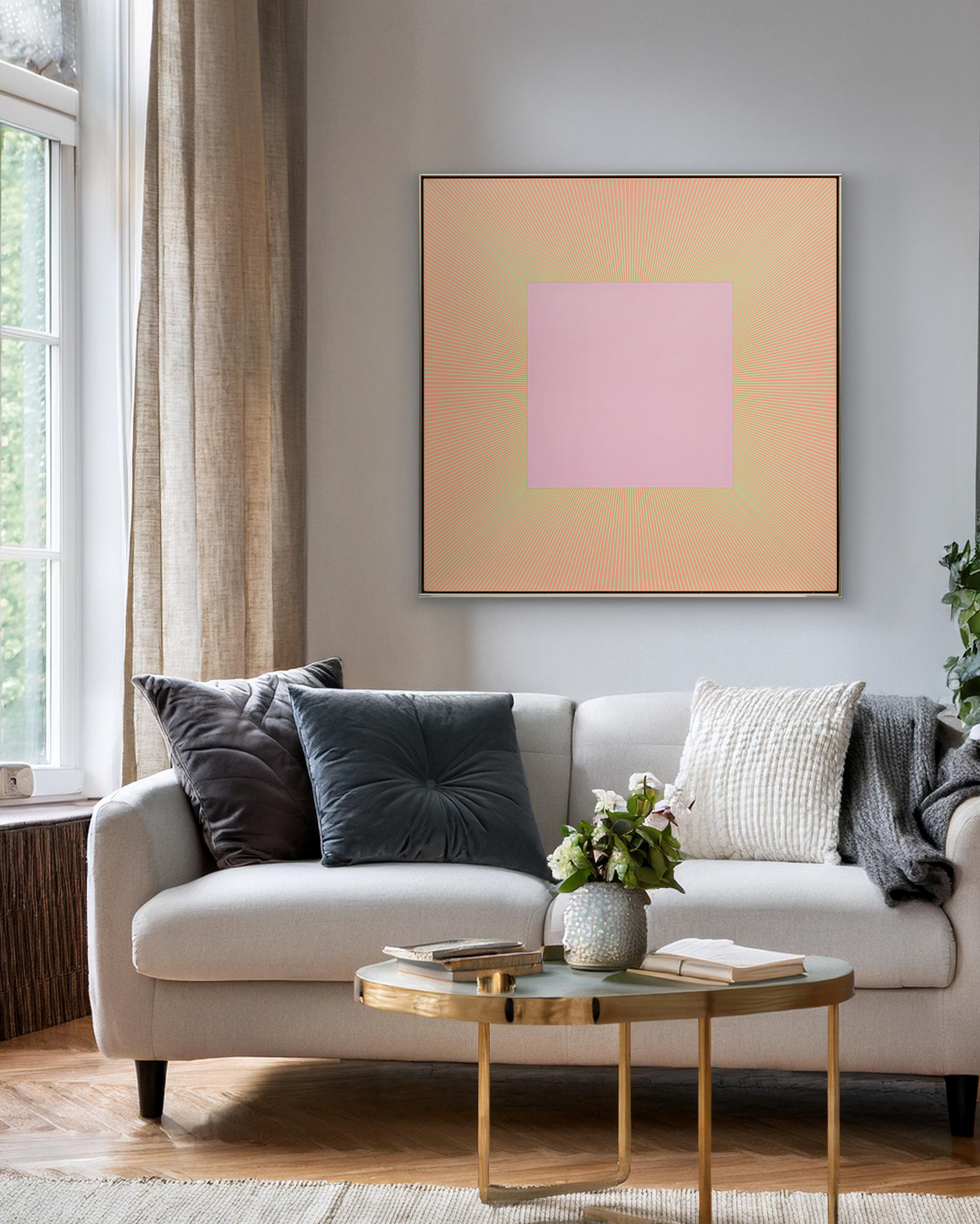 RICHARD ANUSZKIEWICZ - Pale Pink RICHARD ANUSZKIEWICZ - Pale Pink - acrylic - 48 1/4 x 48 1/4 in.