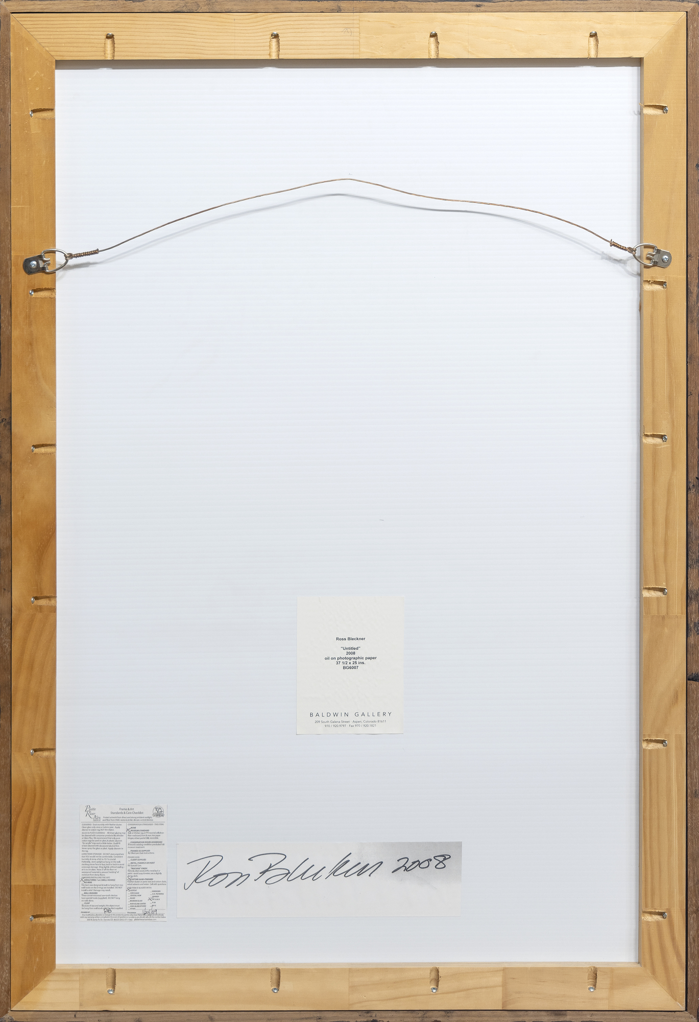 ROSS BLECKNER - Untitled ROSS BLECKNER - Untitled - oil on photographic paper - 37 1/2 x 24 3/4 in.