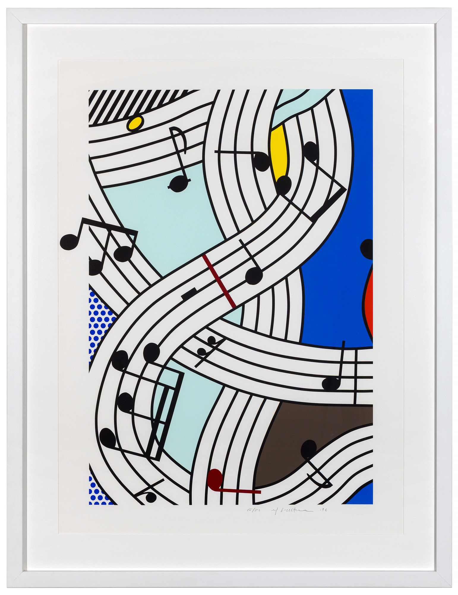 ROY LICHTENSTEIN - Composition I - screenprint in colors on Lanaquarelle watercolor paper - 39 3/4 x 30 in.