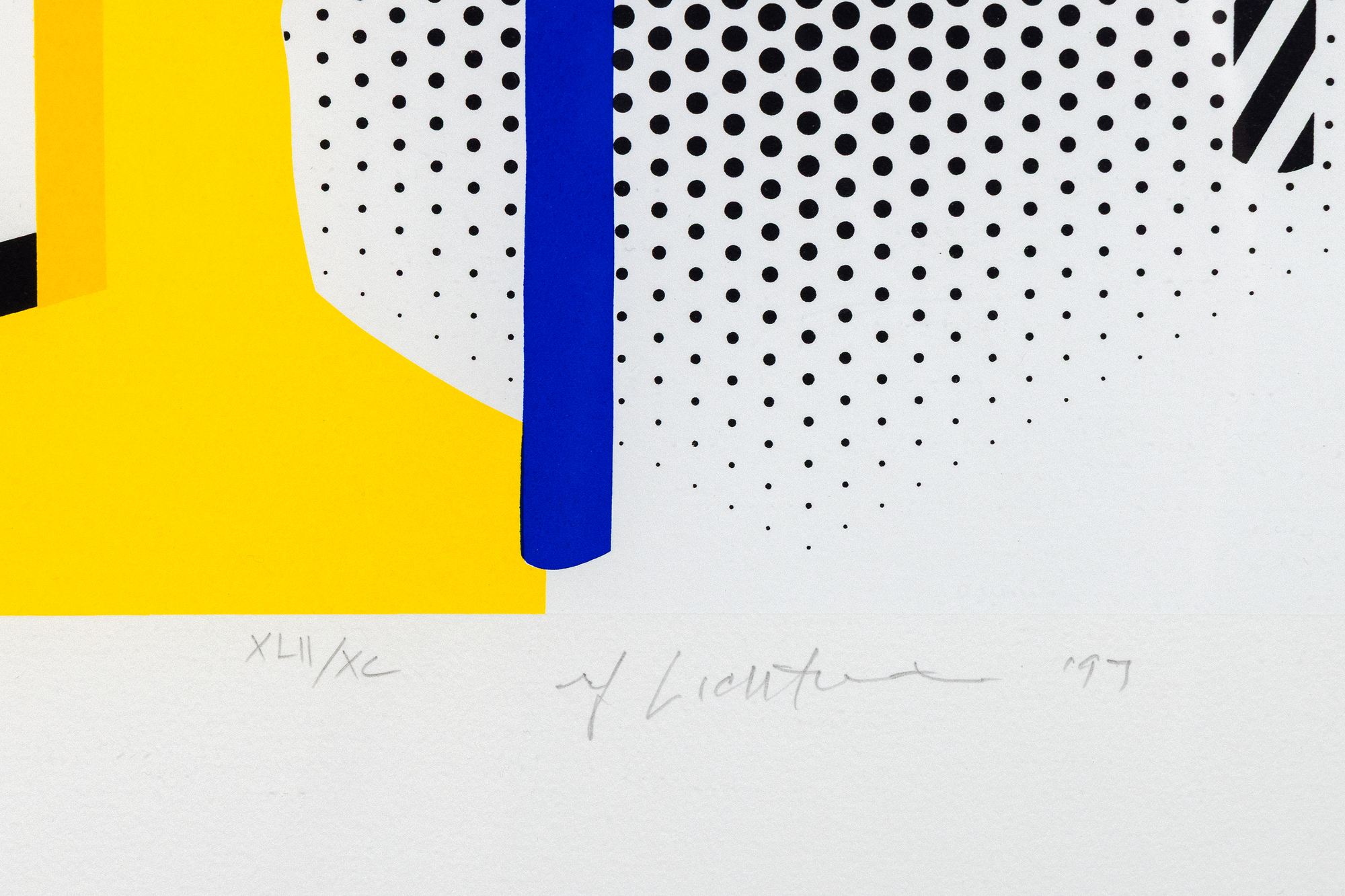 ROY LICHTENSTEIN - Interior with Chair, from the Leo Castelli 90th Birthday Portfolio ROY LICHTENSTEIN - Interior with Chair, from the Leo Castelli 90th Birthday Portfolio - screenprint in colors on Somerset paper - 27 x 20 1/2 in.