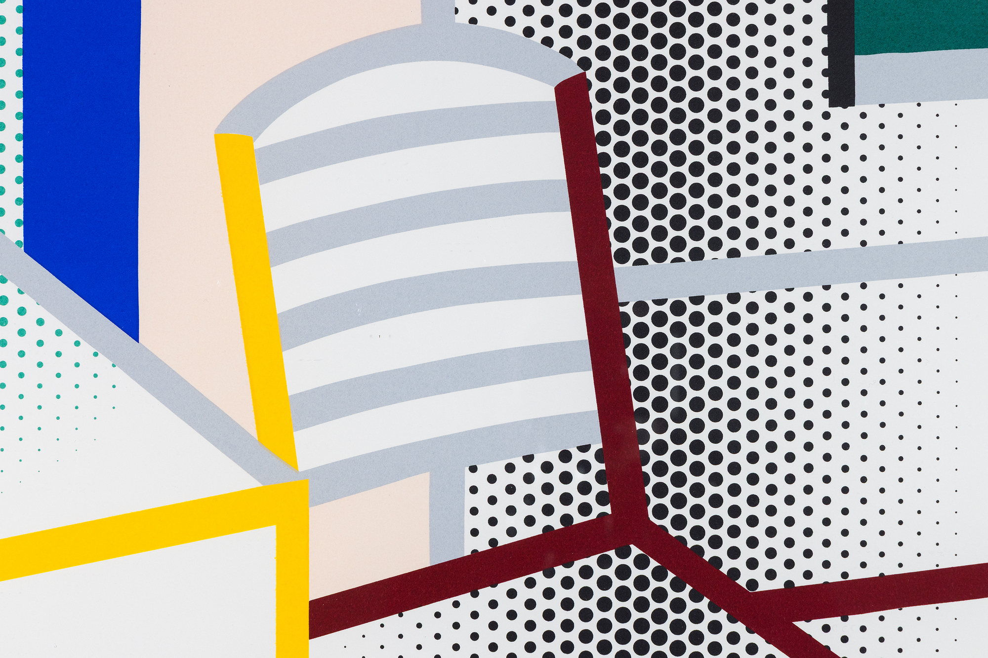 ROY LICHTENSTEIN - Interior with Chair, from the Leo Castelli 90th Birthday Portfolio ROY LICHTENSTEIN - Interior with Chair, from the Leo Castelli 90th Birthday Portfolio - screenprint in colors on Somerset paper - 27 x 20 1/2 in.