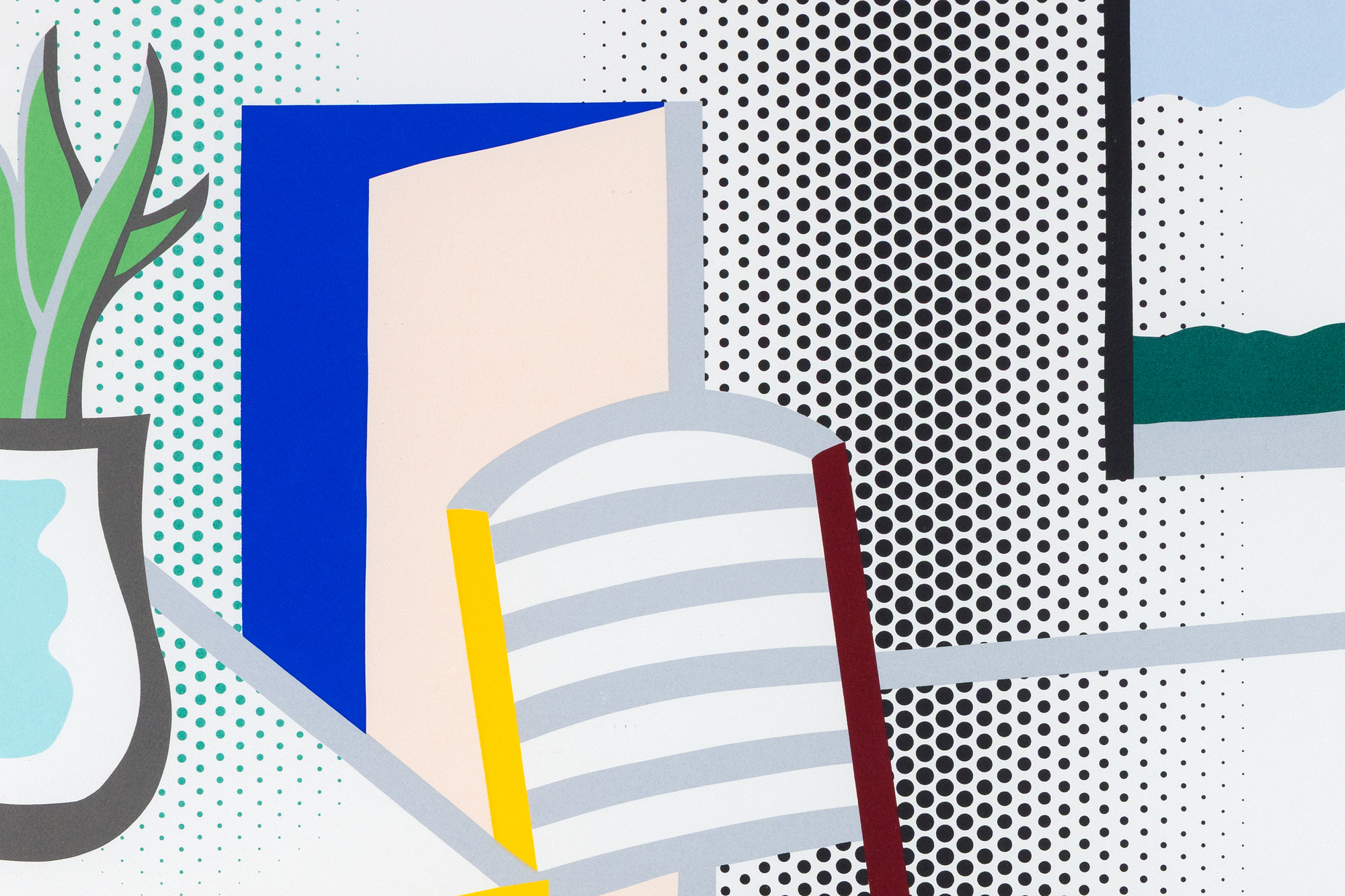 ROY LICHTENSTEIN - Interior with Chair, from the Leo Castelli 90th Birthday Portfolio ROY LICHTENSTEIN - Interior with Chair, from the Leo Castelli 90th Birthday Portfolio - screenprint in colors on Somerset paper - 27 x 20 1/2 in.