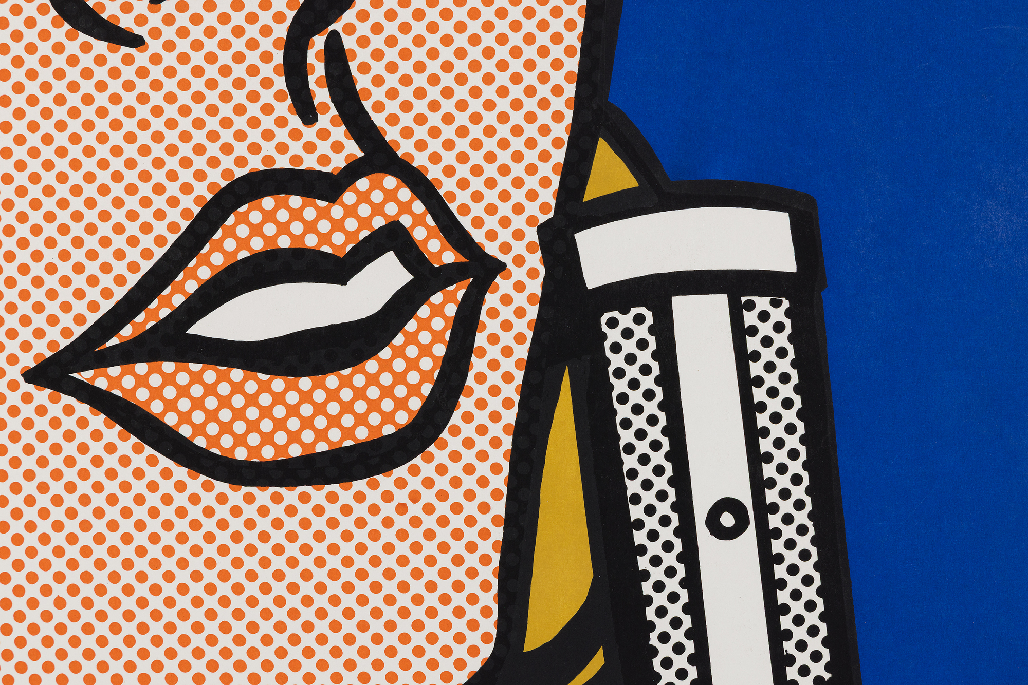 ROY LICHTENSTEIN - Reverie <div><font face=Lato size=3>Roy Lichtenstein’s <em>Reverie</em> (1965) is a landmark screenprint that exemplifies the artist’s transformation of comic book imagery into high art. Published as part of the influential <em>11 Pop Artists </em>portfolio, this work comes from an edition of 200, with this impression numbered 121/200. In addition, approximately 50 Roman numeral proofs and a small number of artist’s proofs were also issued. The portfolio, which brought together emerging figures such as Lichtenstein, Andy Warhol, and Tom Wesselmann, played a pivotal role in cementing Pop Art’s place within the contemporary art canon. </font></div>
<br>
<br><div><font face=Lato size=3> </font></div>
<br>
<br><div><font face=Lato size=3>Reverie depicts a pensive, stylized heroine rendered in Lichtenstein’s hallmark Ben-Day dots, bold outlines, and primary colors, capturing both the melodrama and restraint of comic-book narrative. The title recalls the nostalgic 1927 song <em>Stardust</em> by Hoagie Carmichael, specifically the line “The melody haunts my reverie,” underscoring the nostalgic mood conveyed in the sitter’s far-off gaze. Lichtenstein himself considered his contributions to <em>11 Pop Artists</em> his first true fine-art prints, the culmination of years mastering multiple printmaking techniques, from etching to screenprinting. </font></div>
<br>
<br><div><font face=Lato size=3> </font></div>
<br>
<br><div><font face=Lato size=3>Impressions from this edition are now held in major public collections, including the Art Institute of Chicago, the National Gallery of Art, the Museum of Modern Art, and the Smithsonian American Art Museum, affirming its historical and artistic importance. </font></div>