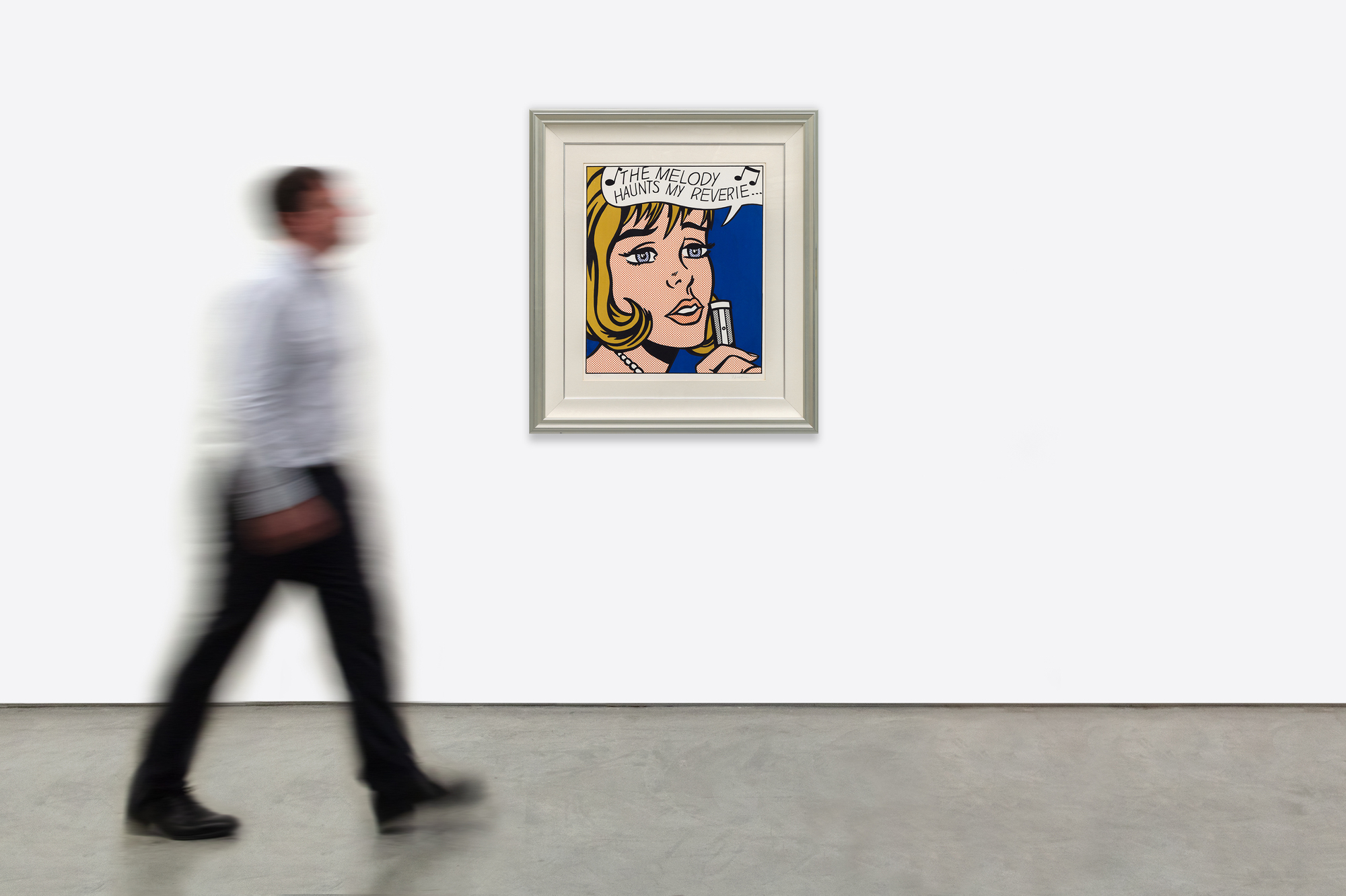 ROY LICHTENSTEIN - Reverie <div><font face=Lato size=3>Roy Lichtenstein’s <em>Reverie</em> (1965) is a landmark screenprint that exemplifies the artist’s transformation of comic book imagery into high art. Published as part of the influential <em>11 Pop Artists </em>portfolio, this work comes from an edition of 200, with this impression numbered 121/200. In addition, approximately 50 Roman numeral proofs and a small number of artist’s proofs were also issued. The portfolio, which brought together emerging figures such as Lichtenstein, Andy Warhol, and Tom Wesselmann, played a pivotal role in cementing Pop Art’s place within the contemporary art canon. </font></div>
<br>
<br><div><font face=Lato size=3> </font></div>
<br>
<br><div><font face=Lato size=3>Reverie depicts a pensive, stylized heroine rendered in Lichtenstein’s hallmark Ben-Day dots, bold outlines, and primary colors, capturing both the melodrama and restraint of comic-book narrative. The title recalls the nostalgic 1927 song <em>Stardust</em> by Hoagie Carmichael, specifically the line “The melody haunts my reverie,” underscoring the nostalgic mood conveyed in the sitter’s far-off gaze. Lichtenstein himself considered his contributions to <em>11 Pop Artists</em> his first true fine-art prints, the culmination of years mastering multiple printmaking techniques, from etching to screenprinting. </font></div>
<br>
<br><div><font face=Lato size=3> </font></div>
<br>
<br><div><font face=Lato size=3>Impressions from this edition are now held in major public collections, including the Art Institute of Chicago, the National Gallery of Art, the Museum of Modern Art, and the Smithsonian American Art Museum, affirming its historical and artistic importance. </font></div>