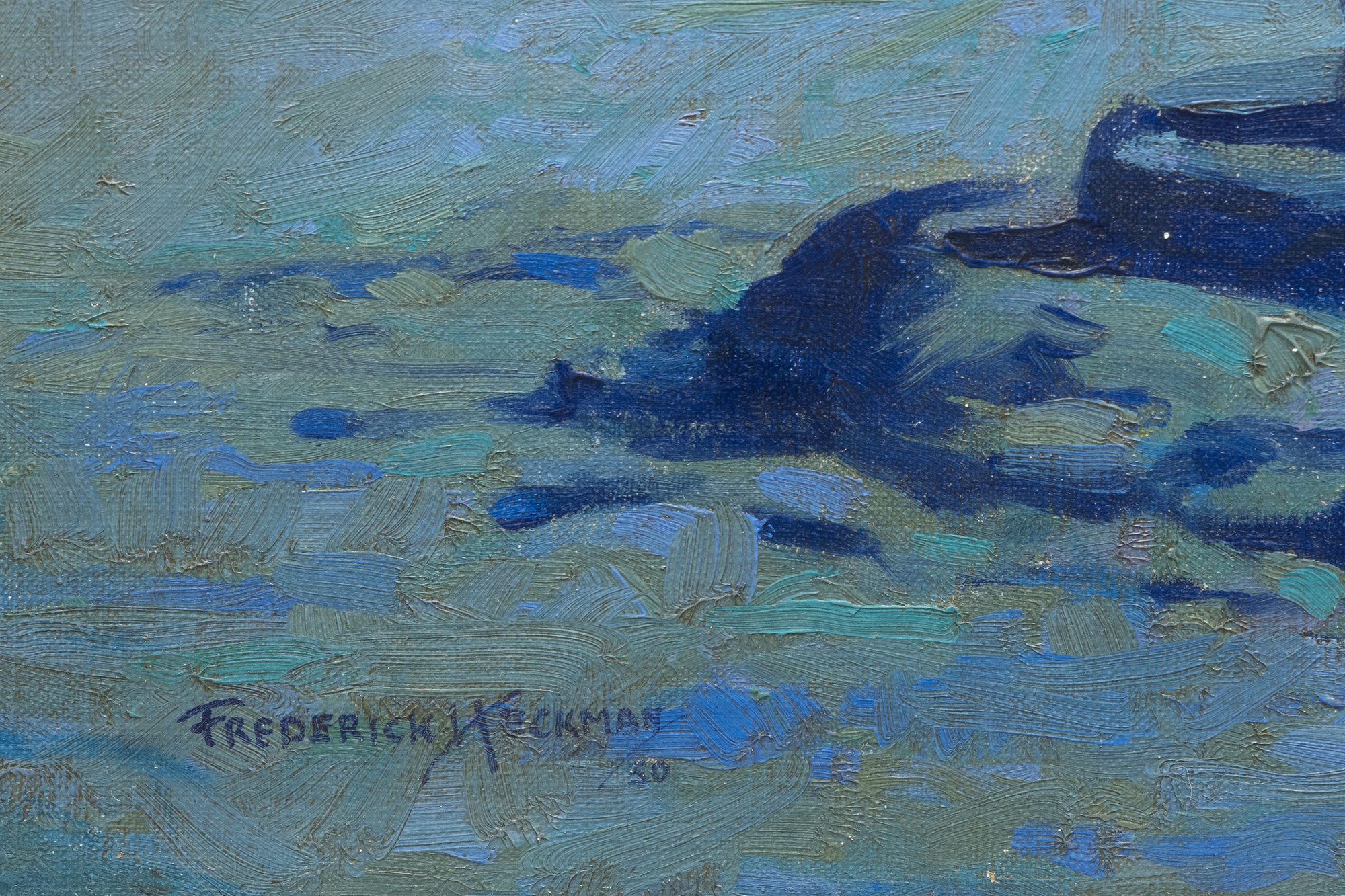 RUEHL FREDERICK HECKMAN - Santa Barbara Mission - oil on canvas - 36 x 30 in.