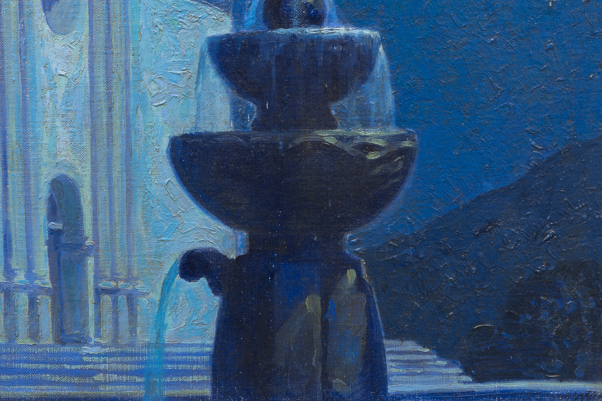 RUEHL FREDERICK HECKMAN - Santa Barbara Mission - oil on canvas - 36 x 30 in.