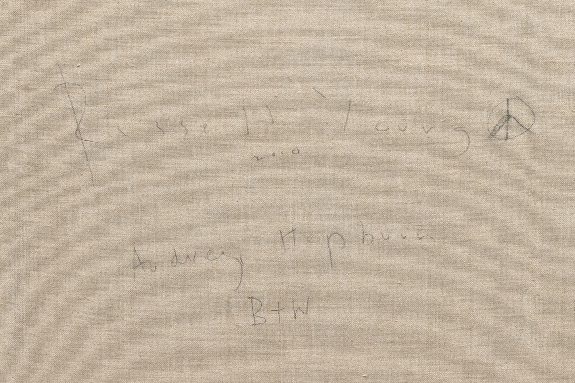 RUSSELL YOUNG - Audrey Hepburn - screenprint on linen with diamond dust - 38 x 30 in.