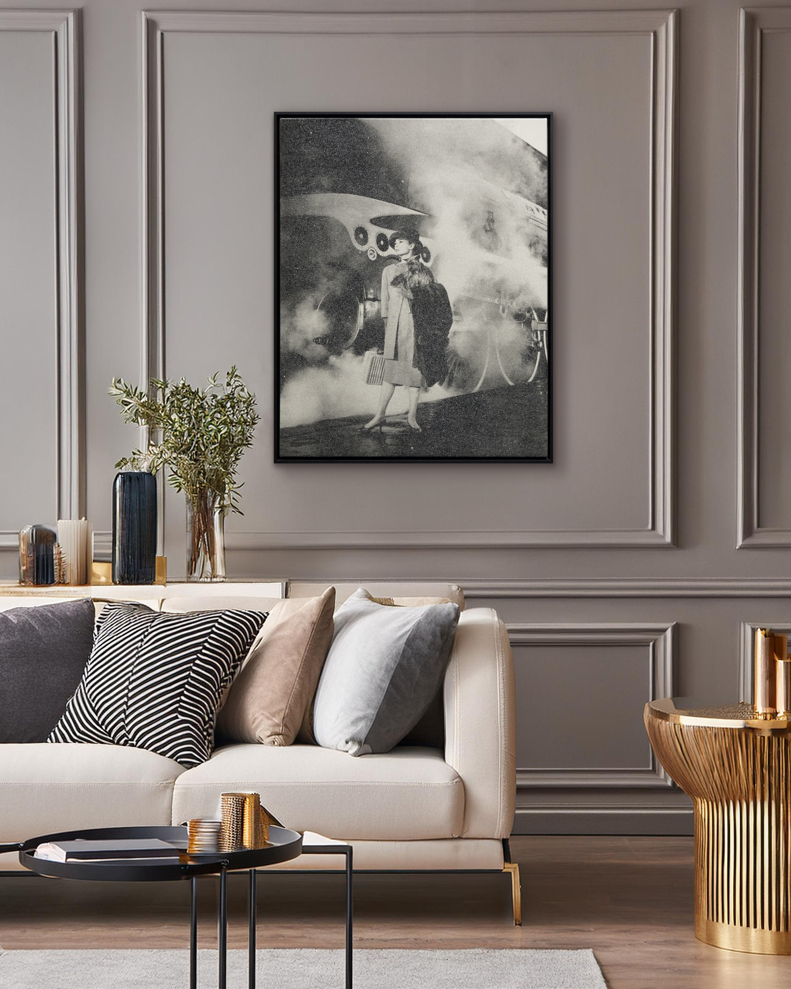 RUSSELL YOUNG - Audrey Hepburn - screenprint on linen with diamond dust - 38 x 30 in.