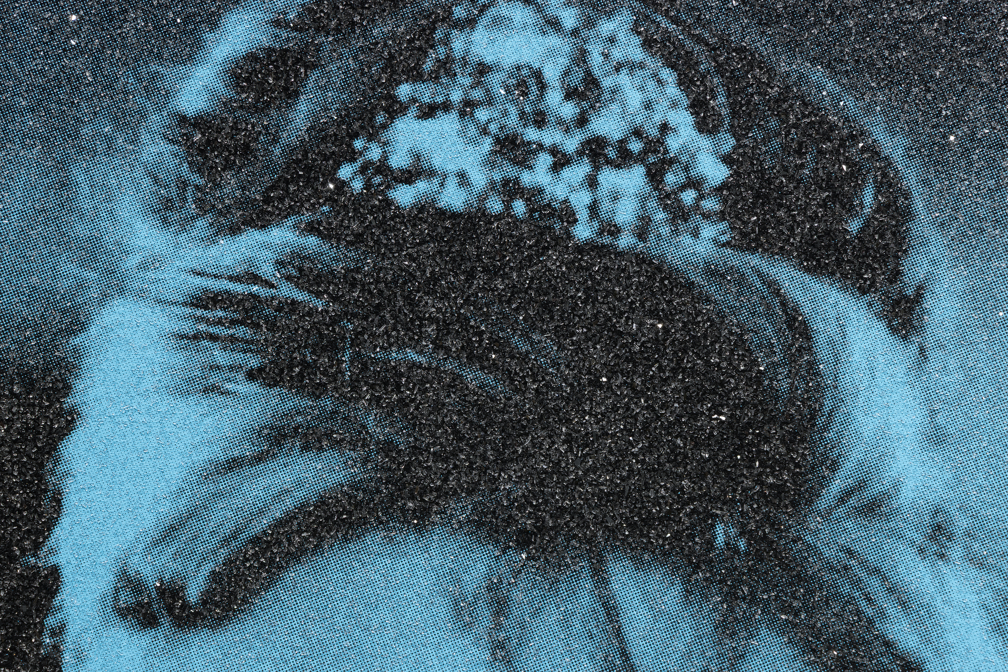 RUSSELL YOUNG - Audrey Hepburn - acrylic paint, enamel, and diamond dust screen print on linen - 35 1/4 x 27 in.