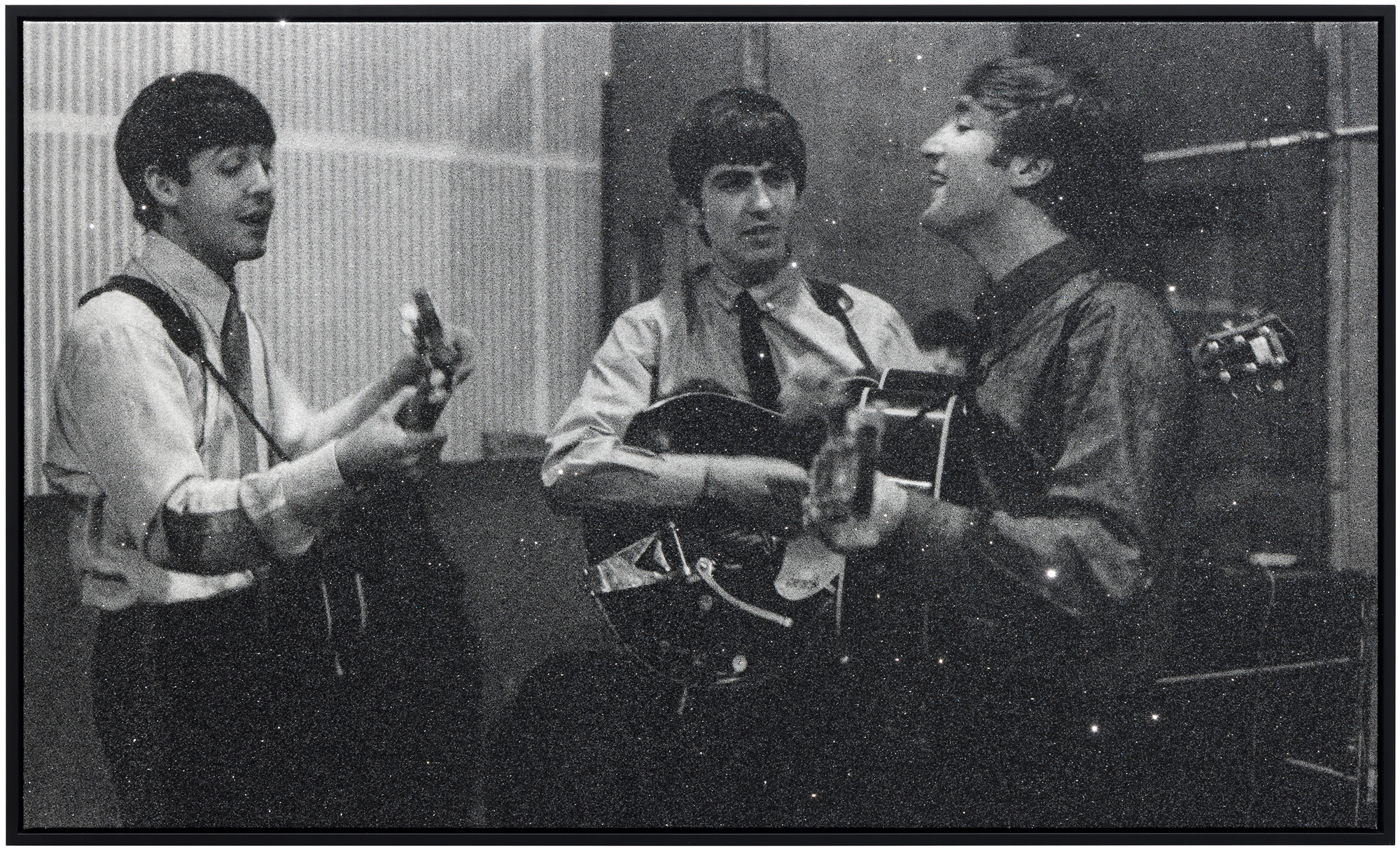 RUSSELL YOUNG - Beatlemania - acrylic, oil based ink, and diamond dust screenprint on linen - 36 x 60 in.