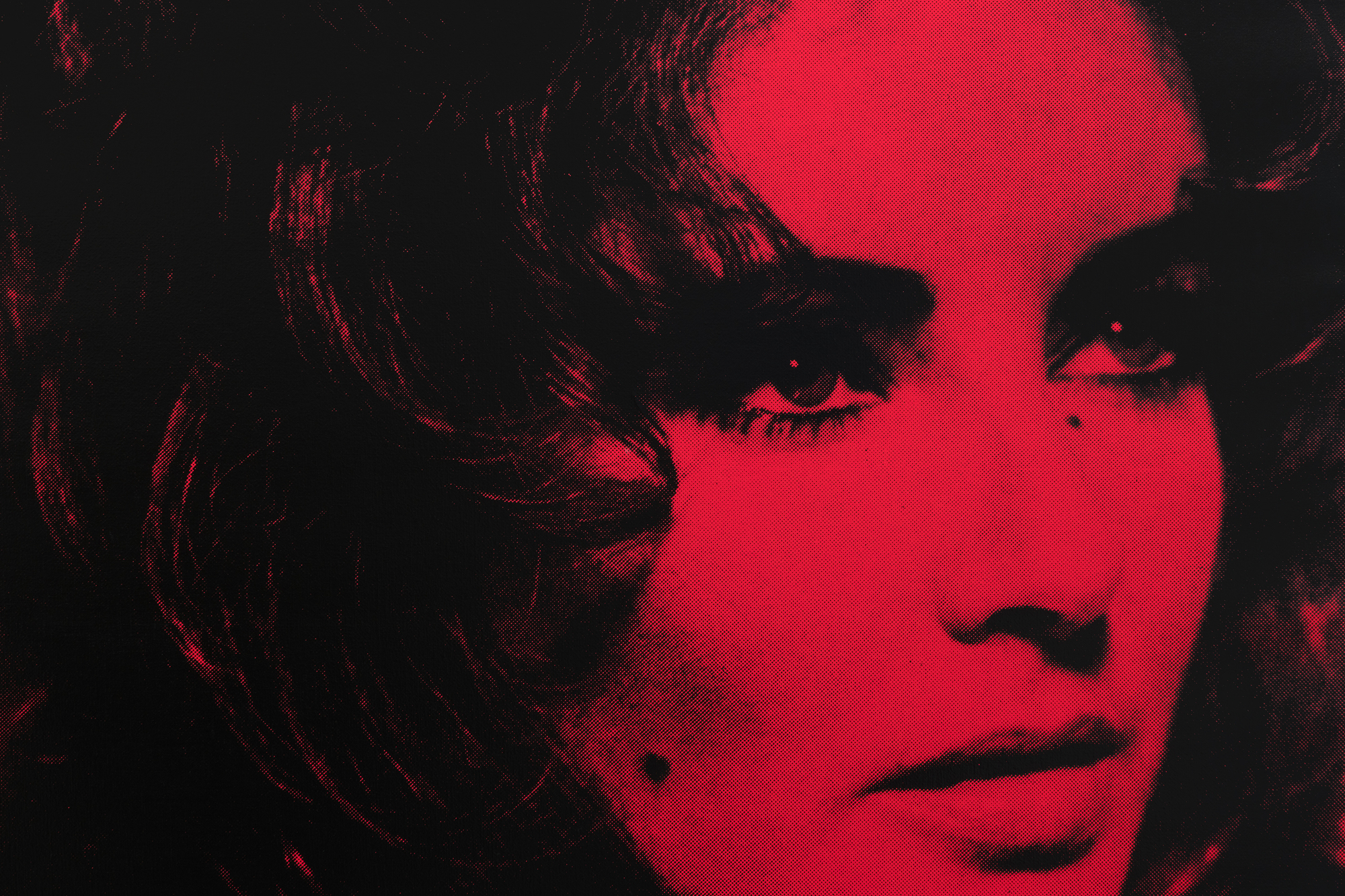RUSSELL YOUNG - Elizabeth Taylor Portrait - screenprint on linen - 62 x 48 in.