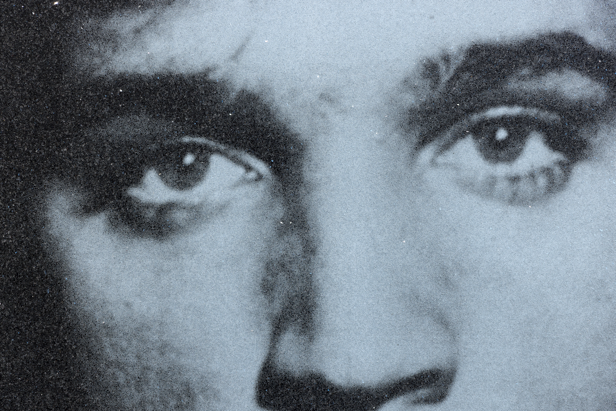 RUSSELL YOUNG - Elvis Heartbreak Hotel (Diptych) - acrylic and oil based ink and diamond dust hand pulled
screen print on linen - 63 x 94 in.