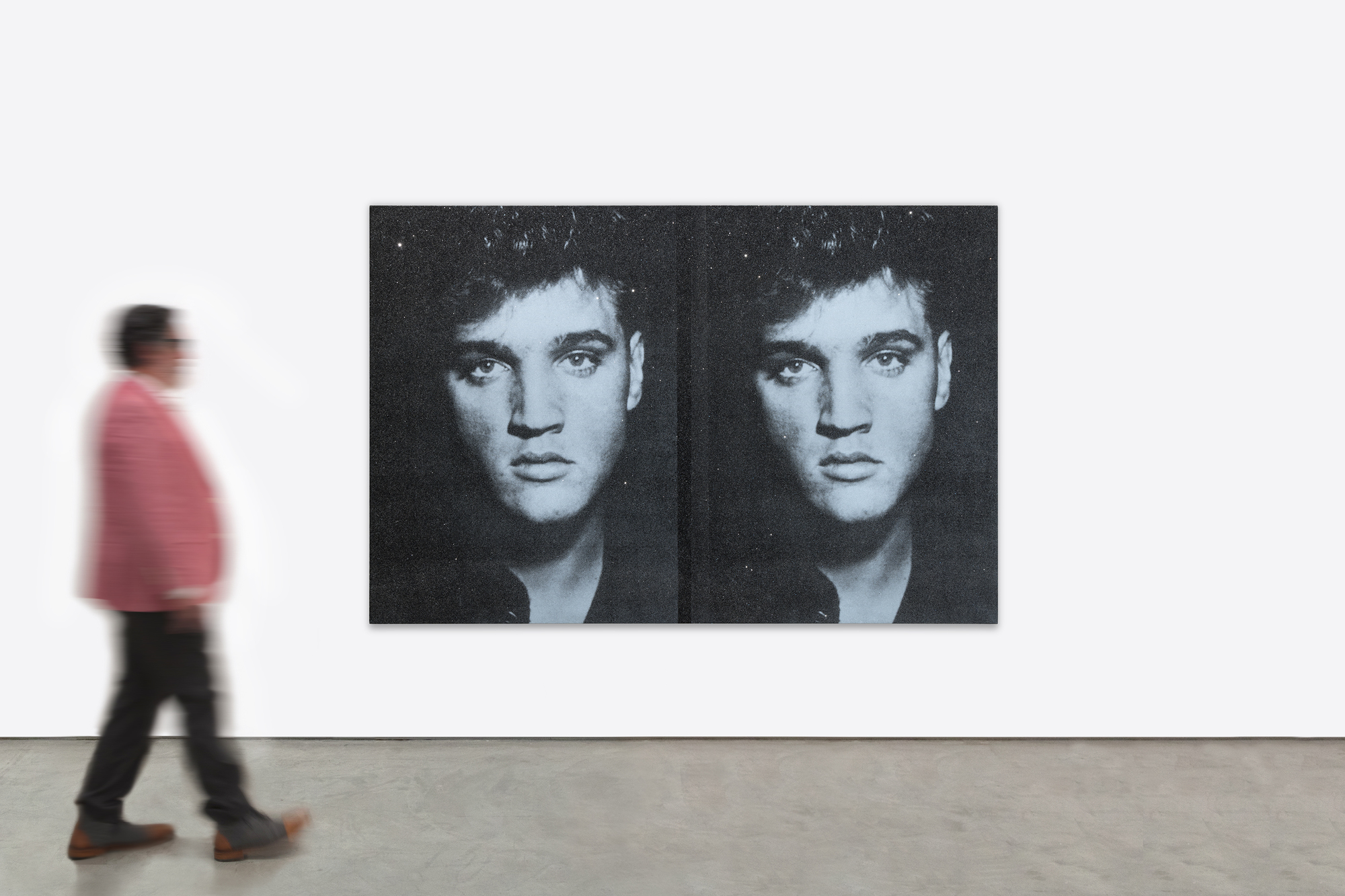 RUSSELL YOUNG - Elvis Heartbreak Hotel (Diptych) - acrylic and oil based ink and diamond dust hand pulled
screen print on linen - 63 x 94 in.