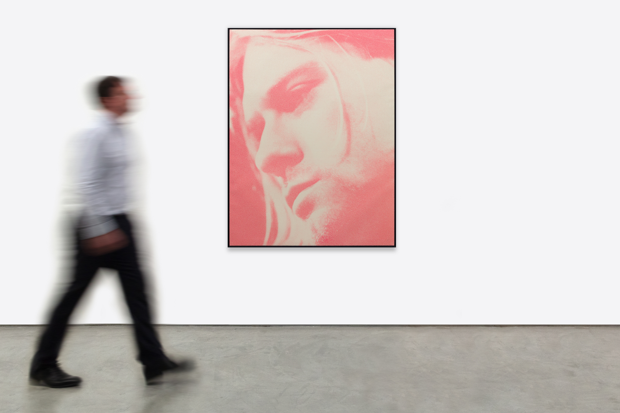 RUSSELL YOUNG - Kurt Cobain - acrylic paint, enamel and diamond dust screen print on linen - 62 x 48 in.