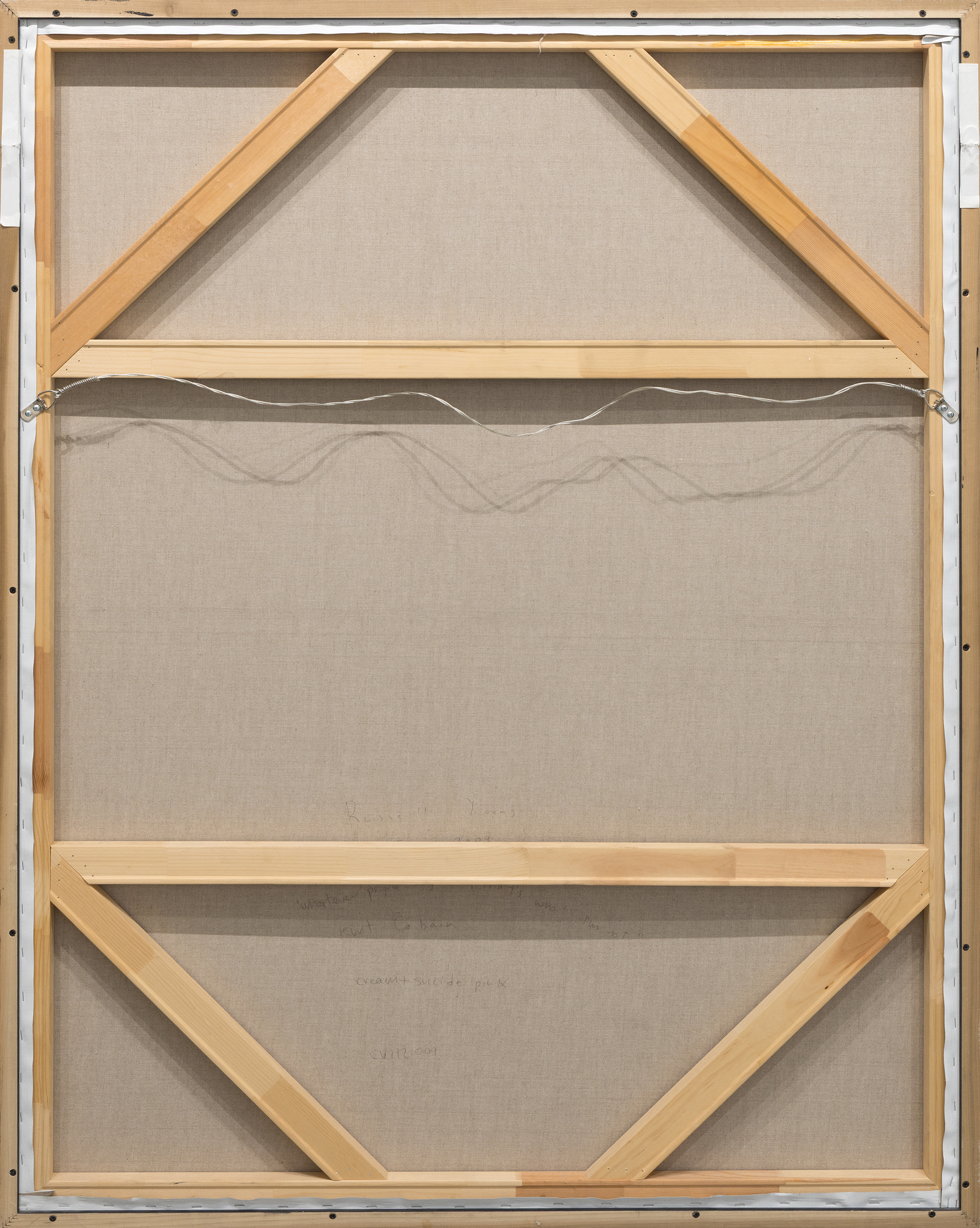 RUSSELL YOUNG - Kurt Cobain - acrylic paint, enamel and diamond dust screen print on linen - 62 x 48 in.