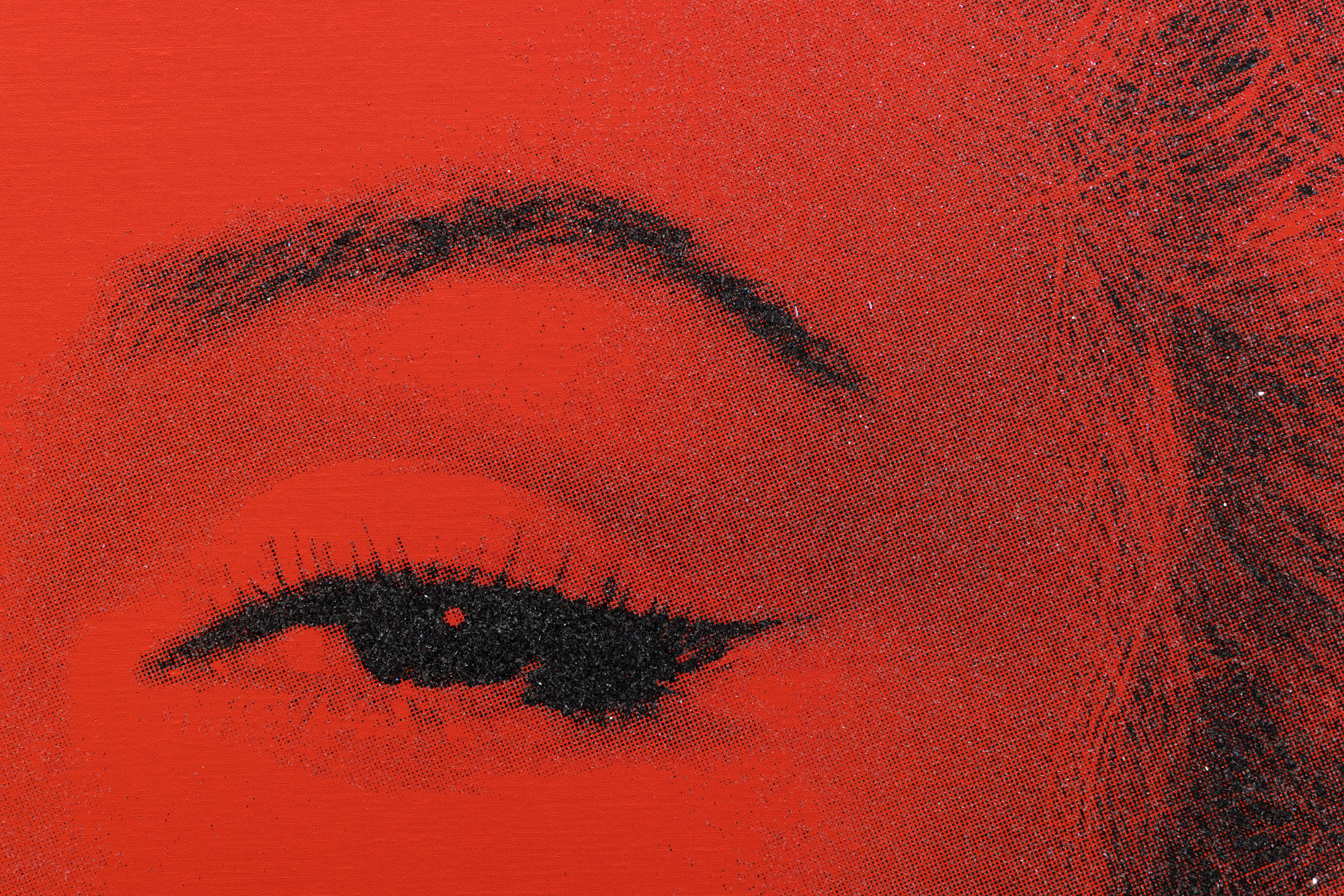 RUSSELL YOUNG - Marilyn Superstar - acrylic, enamel, screenprint, and diamond dust on canvas
dust on linen - 70 x 54 1/2 in.