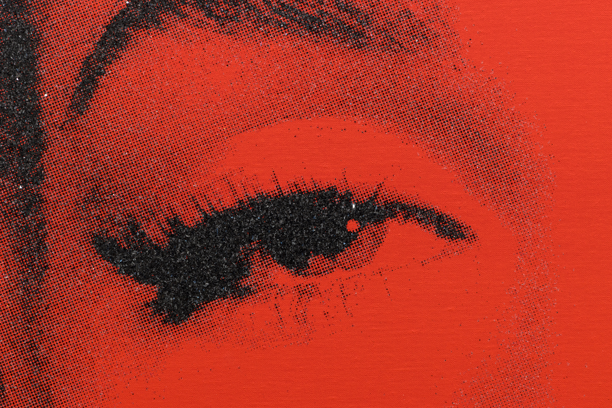 RUSSELL YOUNG - Marilyn Superstar - acrylic, enamel, screenprint, and diamond dust on canvas
dust on linen - 70 x 54 1/2 in.