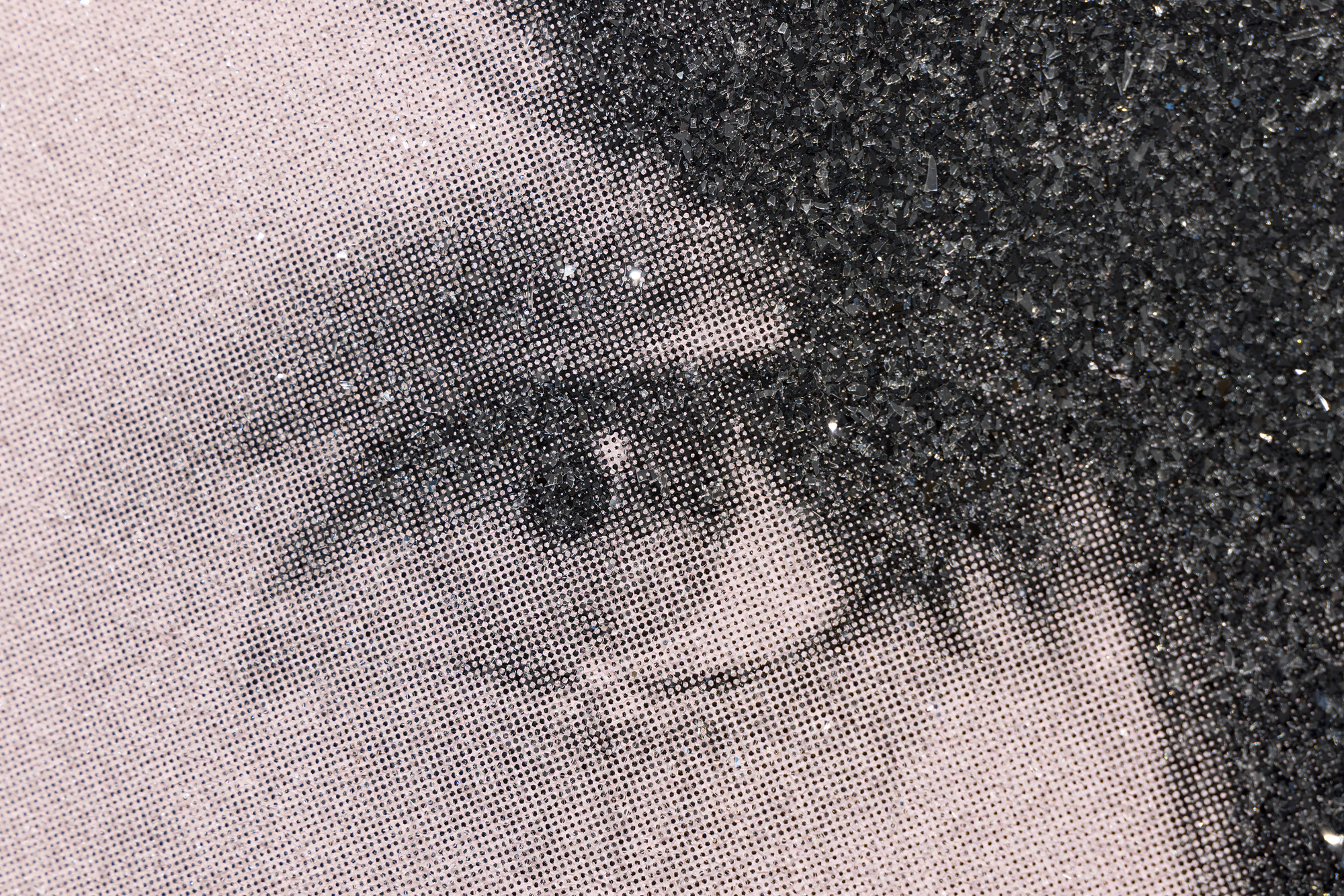 RUSSELL YOUNG - Mick Jagger (Sympathy for the Devil) - acrylic, oil based ink, screenprint with diamond dust on linen - 62 x 48 in.