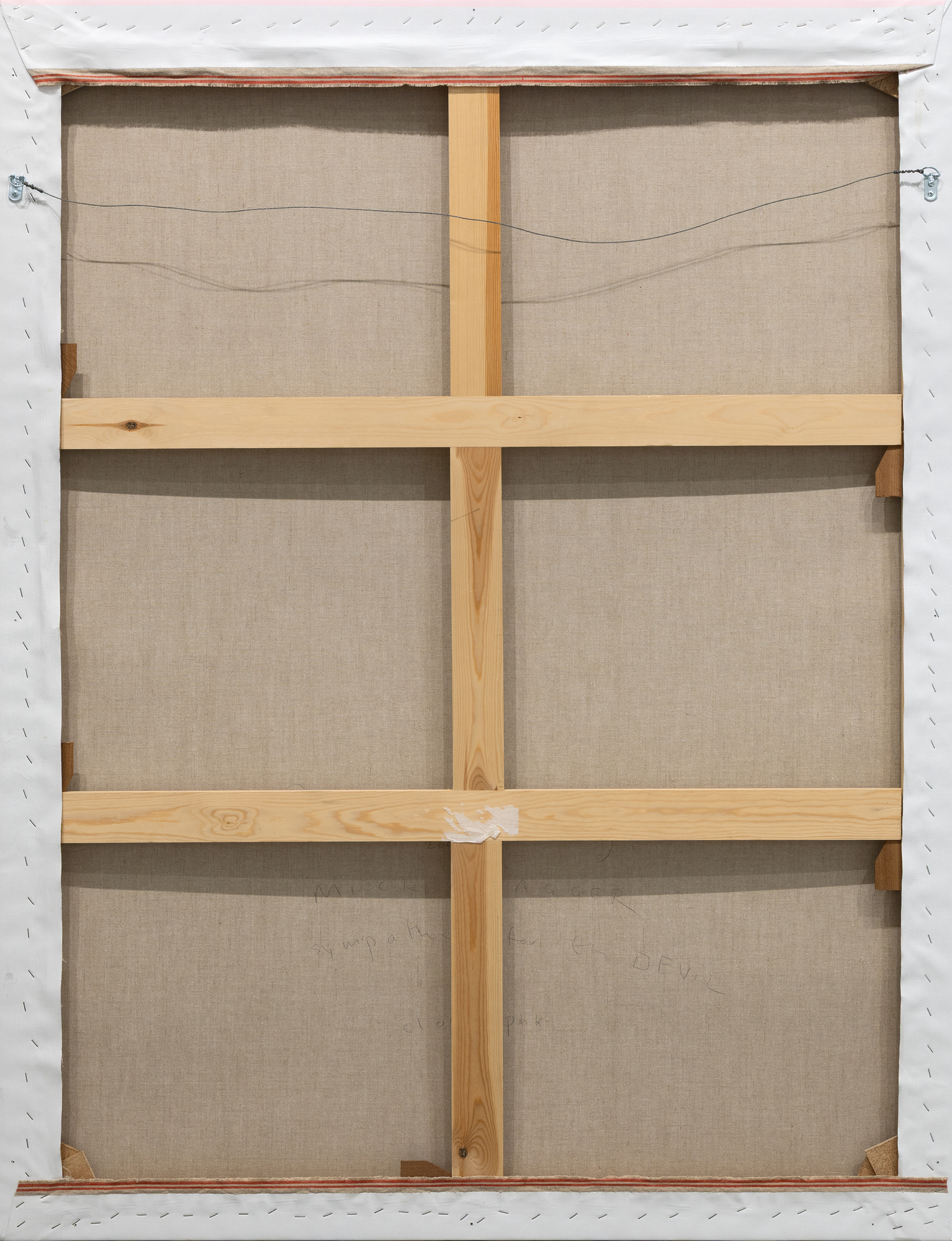 RUSSELL YOUNG - Mick Jagger (Sympathy for the Devil) - acrylic, oil based ink, screenprint with diamond dust on linen - 62 x 48 in.