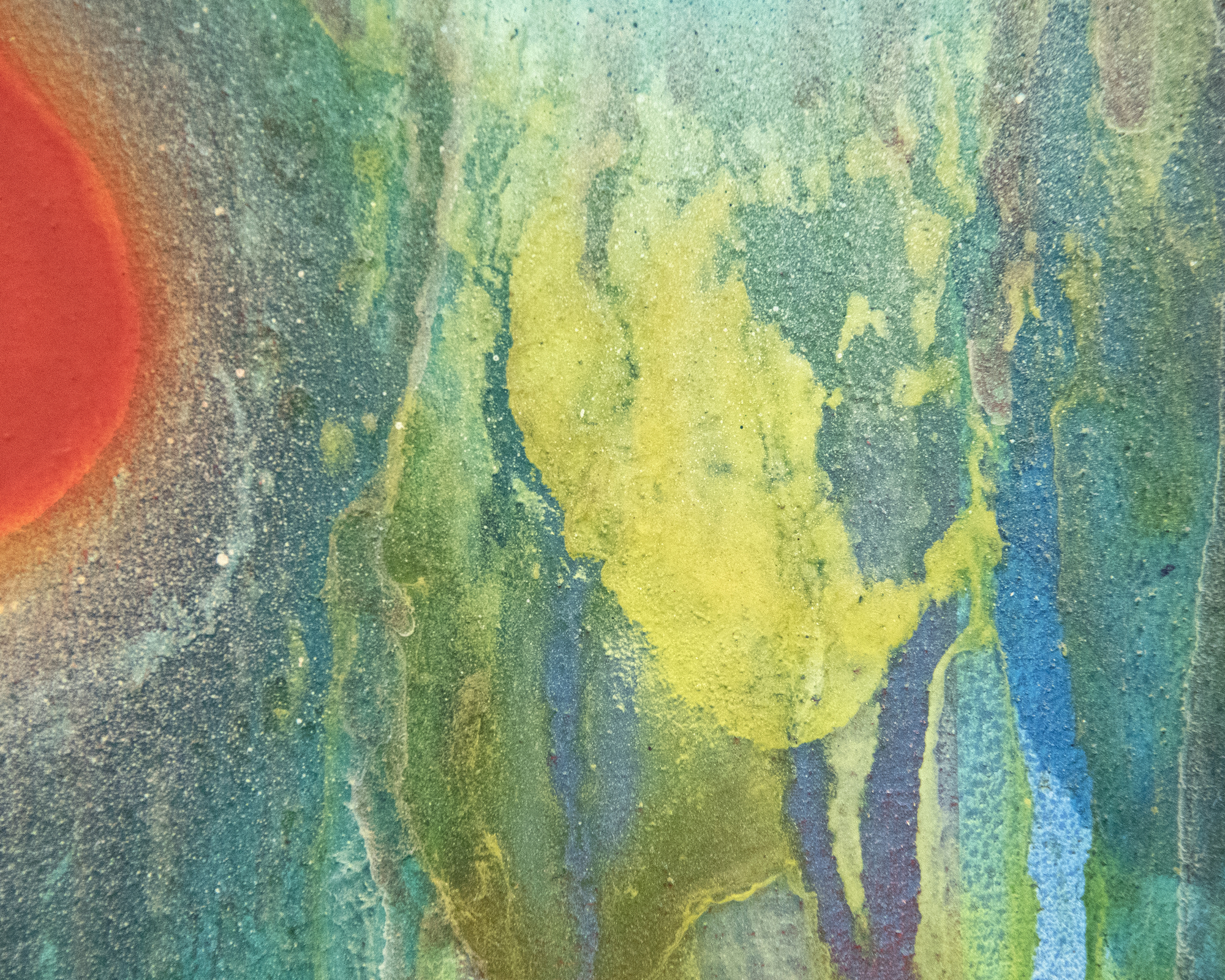 Como miembro de la legendaria Asociación de Arte Gutai, que floreció entre 1954 y 1972, Sadamasa Motonaga surgió cuando el existencialismo surrealista post-atómico estaba a la vanguardia del desarrollo artístico en Japón. Sin embargo, eligió un camino diferente. Dio la espalda a la destrucción provocada por la guerra y creó una obra fresca, jubilosa y lúdica. La obra "Sin título", de 1969, se inscribe en su estilo clásico, que se desarrolló al mismo tiempo que las pinturas de Morris Louis denominadas "Velo". Es una muestra brillantemente lograda de la versión vanguardista de Motonaga del tradicional Tarashikomi japonés, la técnica que consiste en inclinar el lienzo en diferentes ángulos para permitir que las mezclas de resina y esmalte fluyan unas sobre otras antes de que la pintura esté completamente seca.