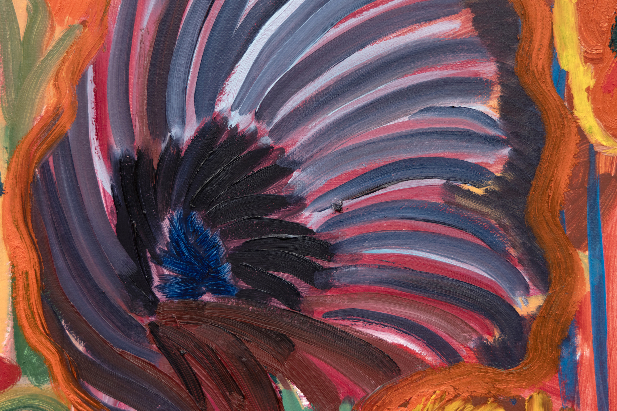 沙拉-休斯 1981 年出生于亚特兰大，现居布鲁克林，她以独特的风景画创作手法著称，将历史影响与当代情感相结合。她欢快的色调让人联想到亨利-马蒂斯等大师的作品，传达出大卫-霍克尼时尚、大胆的视觉效果，同时也承认风景画具有更广泛的传统，包括新艺术运动、野兽派和德国表现主义的影响。All the Pretty Faces》是历史艺术运动和当前数字图像的现代综合体，为观众呈现了一个连接过去和现在的迷人的虚构世界。这也是休斯关于她充满奇幻元素的创新风景画最引人注目的名言之一：&quot;我常常把花草树木想象成人物。有时，即使是画中的一朵浪花或一个太阳，也会有自己的个性，所以这取决于作品的结果&quot;。