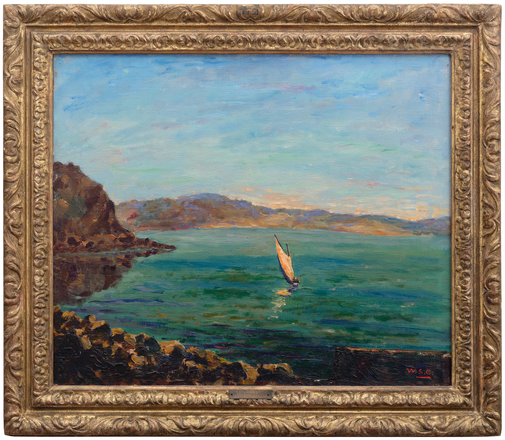 In 1955, Sir John Rothenstein, representing the Trustees of the Tate Museum, approached Winston Churchill about donating one of his paintings "as a gift to the nation."  Churchill was flattered, but felt he did not deserve such an honor as an artist.  Eventually, Churchill agreed and sent two candidate paintings to the Tate – On the Rance and Loup River.  No record exists regarding his own thoughts on the works he submitted, but one can safely say that Churchill thought highly of On the Rance, especially since it was not one of the paintings Rothenstein identified as a strong option. Loup River, which clearly matched Rothenstein's taste, was selected.  Not only was On the Rance not returned, but somehow it ended up, without any inventory record, in a basement storeroom at the Tate. In the storeroom it sat for almost a half century, when it was discovered by an intern.  The Churchill family was notified and eventually the painting was auctioned in June 2005, where it set a new auction record for Churchill's work, despite the lot notes hardly touching on the Tate’s possible acquisition. In a letter to the buyers, Churchill’s daughter, Lady Soames, summarized what had occurred in somewhat more detail.
<br>
<br>St. Malo is a walled city in Brittany, France on the coast of the English Channel. The city was nearly destroyed by bombings during WWII.