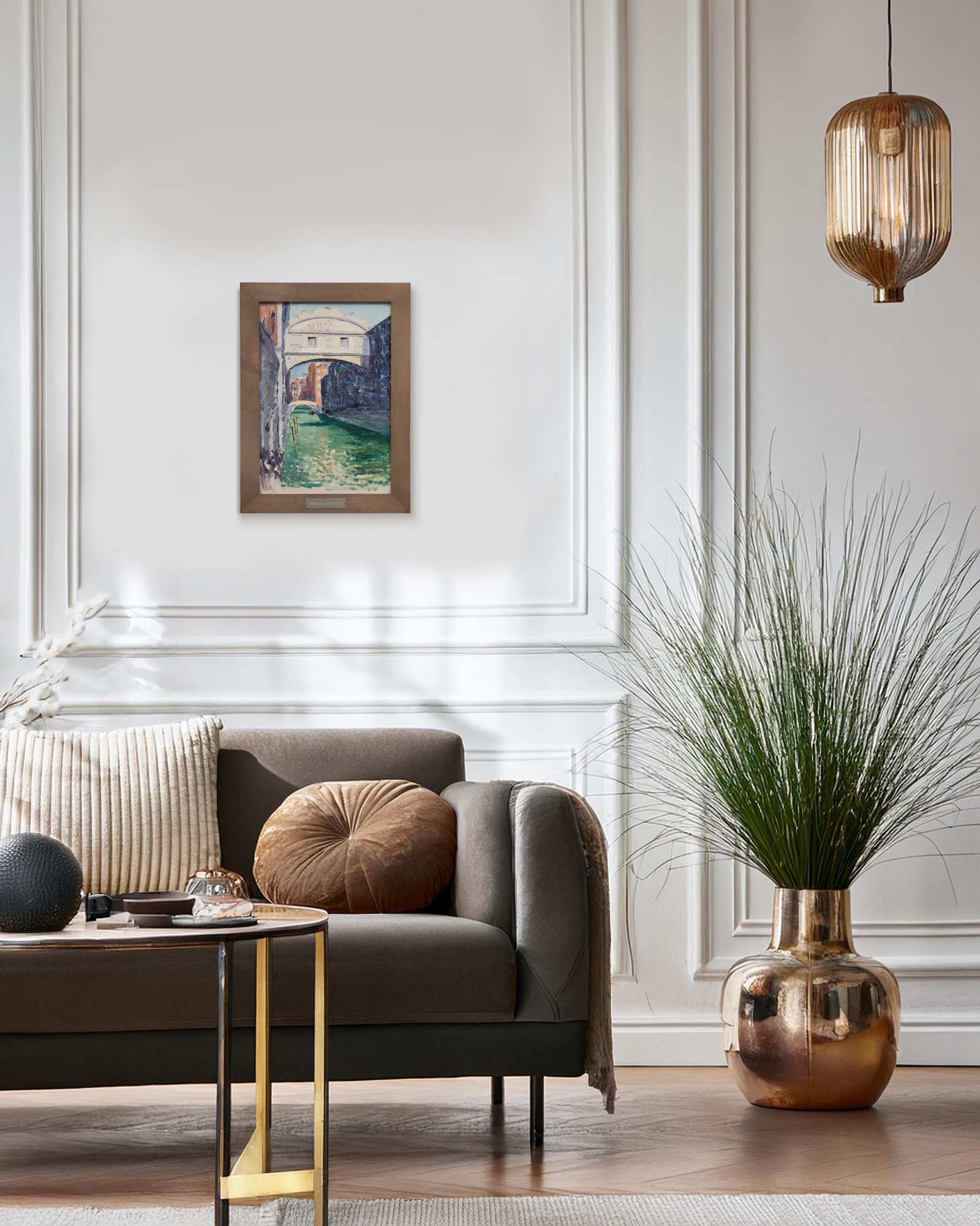 SIR WINSTON CHURCHILL - Venice, The Bridge of Sighs - oil on board - 19 3/4 x 13 3/4 in.