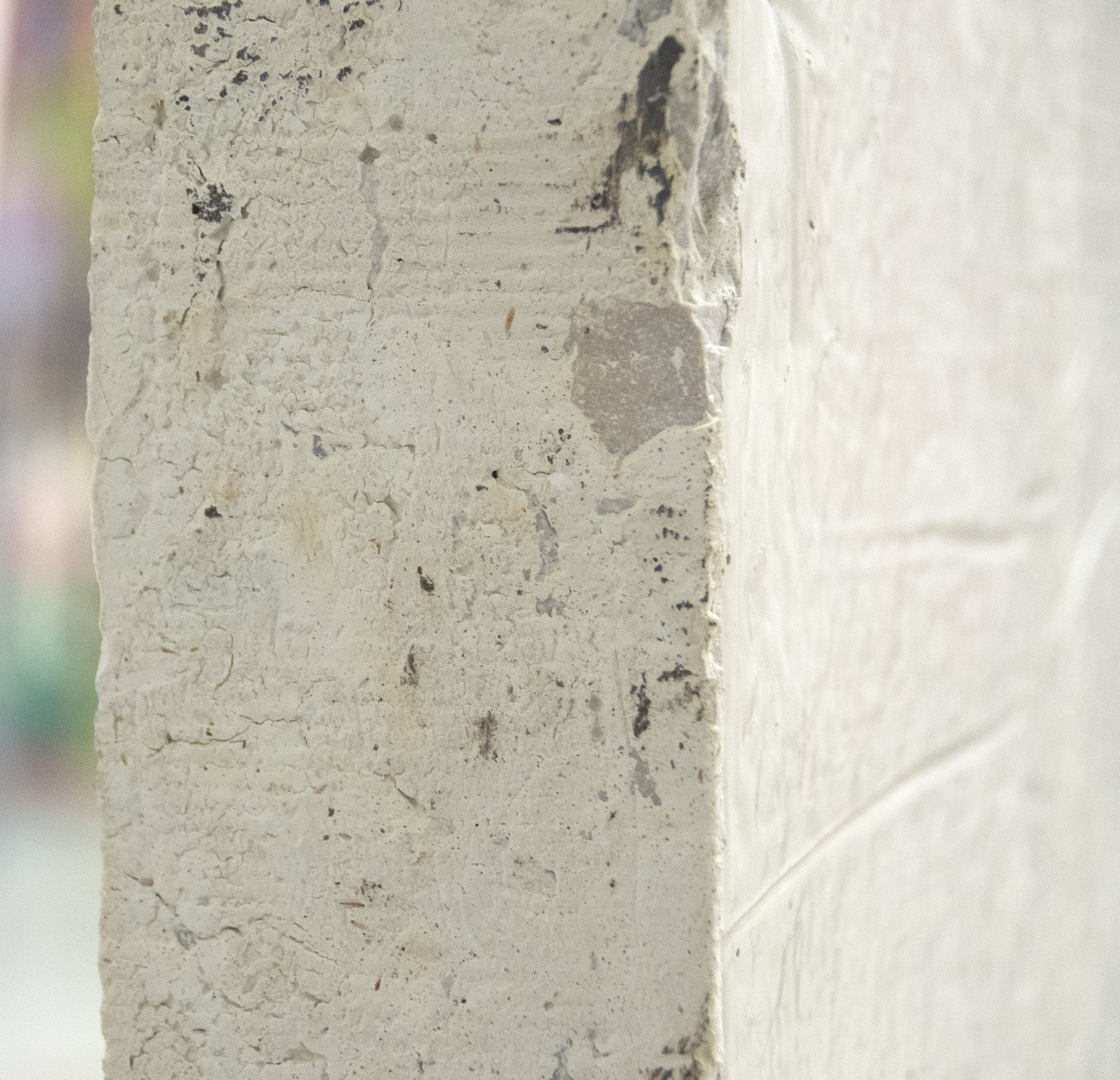 THEASTER GATES - Untitled (flooring) - white cement, debris, flooring - 35 x 35 x 3 in.