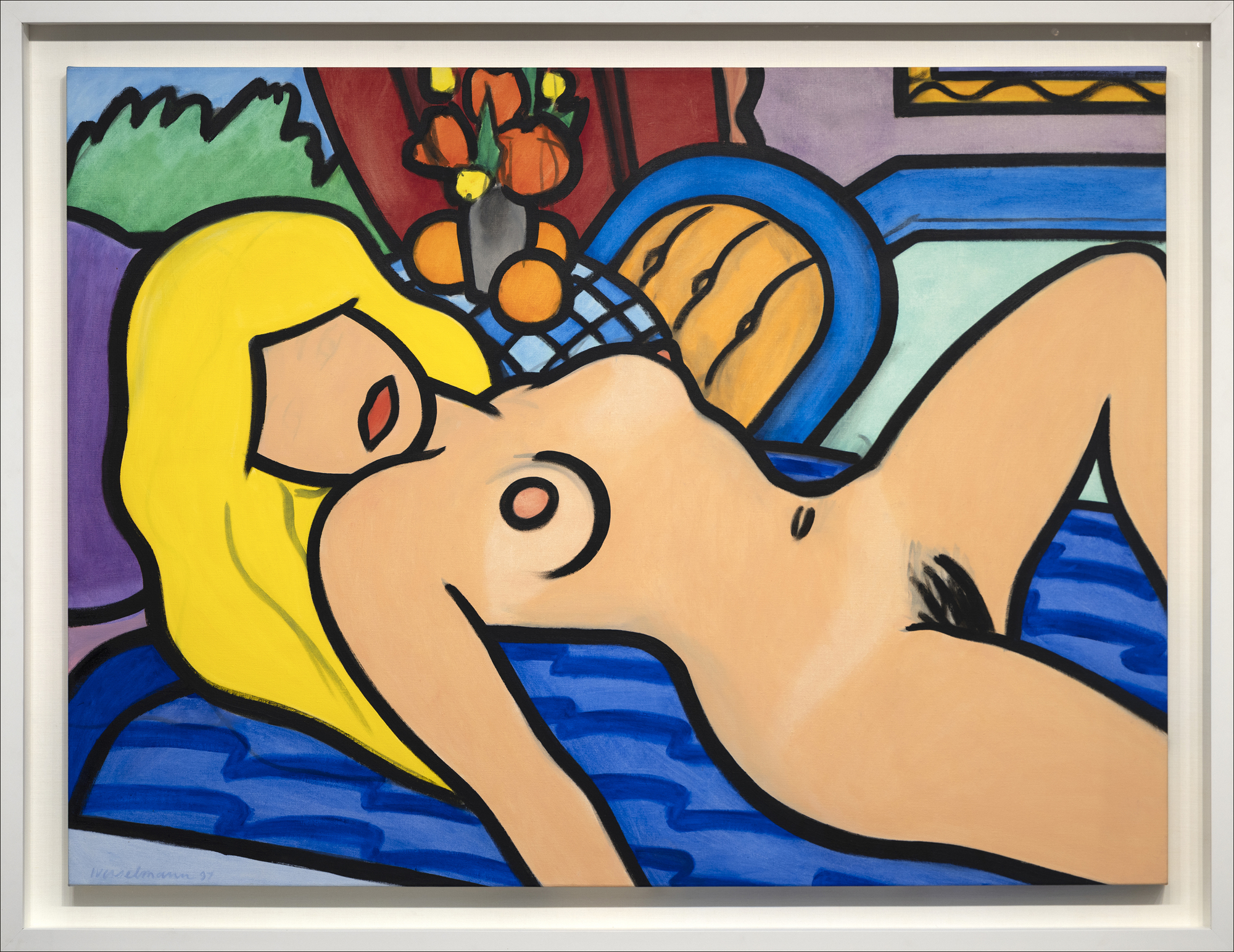TOM WESSELMANN - 1962 Plus 35 Nude Sketch II - alkyd oil on canvas - 43 x 58 5/8 in.