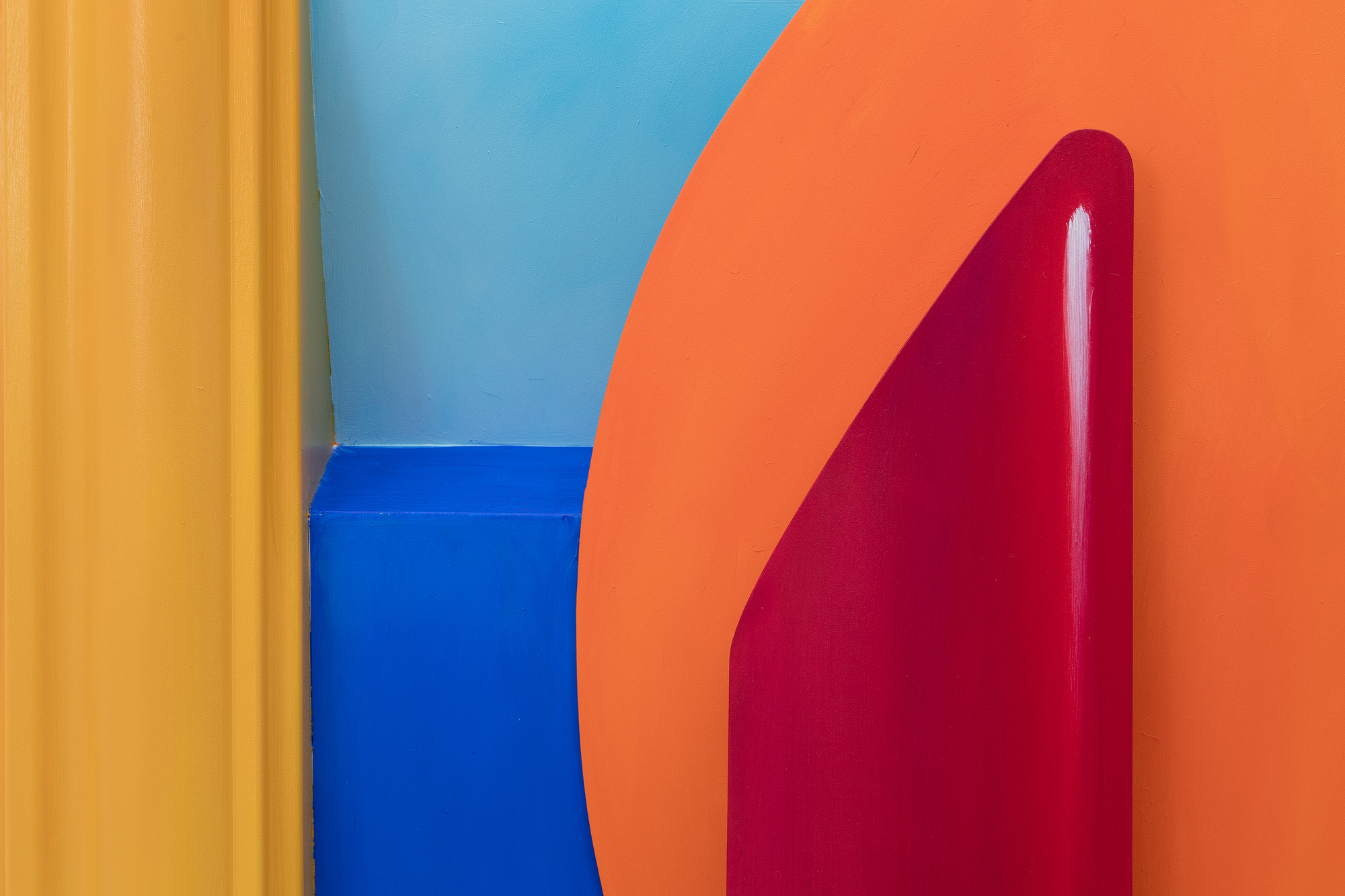 Tom Wesselmann was a leader of the Pop Art movement. He is best remembered for large-scale works, including his Great American Nude series, in which Wesselmann combined sensual imagery with everyday objects depicted in bold and vibrant colors. As he developed in his practice, Wesselmann grew beyond the traditional canvas format and began creating shaped canvases and aluminum cut-outs that often functioned as sculptural drawings. Continuing his interest in playing with scale, Wesselmann began focusing more closely on the body parts that make up his nudes. He created his Mouth series and his Bedroom series in which particular elements, rather than the entire sitter, become the focus.<br> <br>Bedroom Breast (2004) combines these techniques, using vivid hues painted on cut-out aluminum. The work was a special commission for a private collector's residence, and the idea of a bedroom breast piece in oil on 3-D cut-out aluminum was one Wesselmann had been working with for many years prior to this work's creation. The current owner of the piece believed in Wesselmann's vision and loved the idea of bringing the subject to his home.<br><br>It's one of, if not the last, piece Wesselmann completed before he passed away. The present work is the only piece of its kind - there has never been an oil on aluminum in 3D at this scale or of this iconography.  