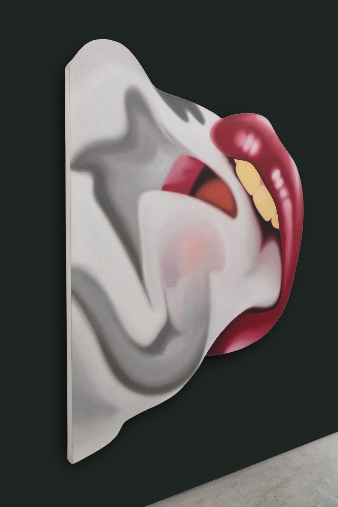 TOM WESSELMANN - Smoker No. 21 <div>Having unwittingly inserted himself into the Pop Art conversation with his Great American Nude series, Tom Wesselmann spent the rest of his career explaining that his motivation was not to focus excessively on a subject matter or to generate social commentary but instead, to give form to what titillated him most as beautiful and exciting. His disembodied Mouth series of 1965 established that an image did not have to rely on extraneous elements to communicate meaning. But it was his follow-up performances with the Smoker series and its seductive, fetish allure that raised his standing among true sybarites everywhere. Apart from perceiving smoking as cool and chic, a painting such as Smoker #21 is the consummate celebration of Wesselmann’s abilities as a painter. Enticed by the undulating smoke, Wesselmann took great pains to accurately depict its sinuous movements and observe the momentary pauses that heightened his appreciation of its sensual nature. Like all of Wesselmann’s prodigious scaled artworks, Smoker #21 has the commanding presence of an altarpiece. It was produced during long hours in his impressive Manhattan studio in Cooper Square, and the result is one of sultry dynamism — evocative, sensual, alluring, sleek, luscious, and perhaps, even sinister — a painting that flaunts his graphic supremacy and potent realism varnished with his patented sex appeal flair.<br><br><br><br>Tom Wesselmann expanded upon the success of his Great American Nudes by focusing on singular features of his subjects and began painting his Mouth series in 1965. In 1967, Wesselmann’s friend Peggy Sarno paused for a cigarette while modeling for Wesselmann’s Mouth series, inspiring his Smoker paintings. The whisps of smoke were challenging to paint and required Wesselmann to utilize photographs as source material to capture the smoke’s ephemeral nature properly. The images here show Wesselmann photographing his friend, the screenwriter Danièle Thompson, as she posed for some of Wesselmann’s source images.</div>