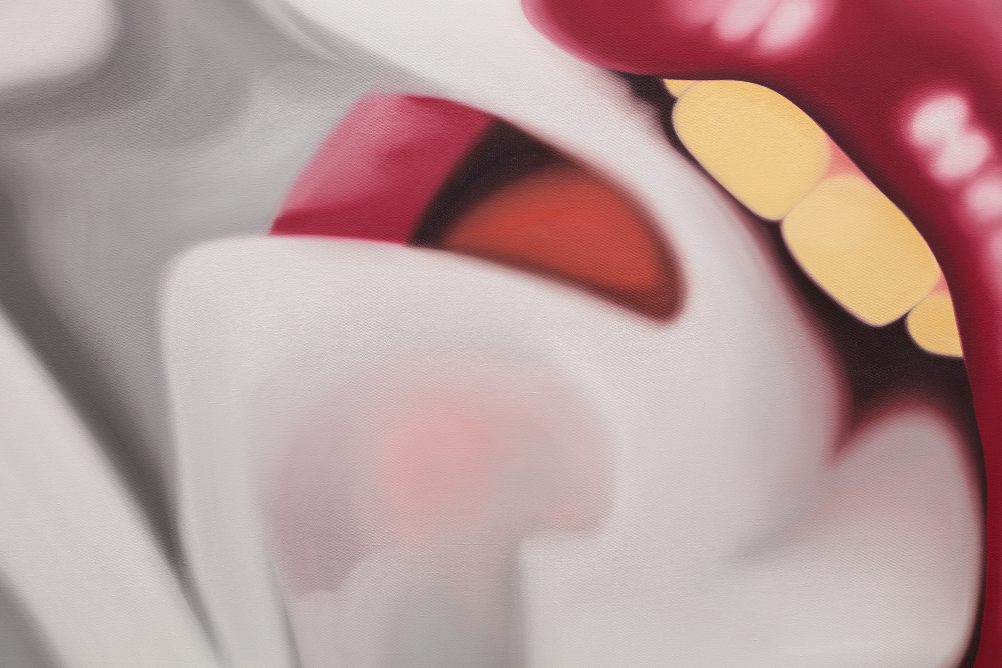 TOM WESSELMANN - Smoker No. 21 <div>Having unwittingly inserted himself into the Pop Art conversation with his Great American Nude series, Tom Wesselmann spent the rest of his career explaining that his motivation was not to focus excessively on a subject matter or to generate social commentary but instead, to give form to what titillated him most as beautiful and exciting. His disembodied Mouth series of 1965 established that an image did not have to rely on extraneous elements to communicate meaning. But it was his follow-up performances with the Smoker series and its seductive, fetish allure that raised his standing among true sybarites everywhere. Apart from perceiving smoking as cool and chic, a painting such as Smoker #21 is the consummate celebration of Wesselmann’s abilities as a painter. Enticed by the undulating smoke, Wesselmann took great pains to accurately depict its sinuous movements and observe the momentary pauses that heightened his appreciation of its sensual nature. Like all of Wesselmann’s prodigious scaled artworks, Smoker #21 has the commanding presence of an altarpiece. It was produced during long hours in his impressive Manhattan studio in Cooper Square, and the result is one of sultry dynamism — evocative, sensual, alluring, sleek, luscious, and perhaps, even sinister — a painting that flaunts his graphic supremacy and potent realism varnished with his patented sex appeal flair.<br><br><br><br>Tom Wesselmann expanded upon the success of his Great American Nudes by focusing on singular features of his subjects and began painting his Mouth series in 1965. In 1967, Wesselmann’s friend Peggy Sarno paused for a cigarette while modeling for Wesselmann’s Mouth series, inspiring his Smoker paintings. The whisps of smoke were challenging to paint and required Wesselmann to utilize photographs as source material to capture the smoke’s ephemeral nature properly. The images here show Wesselmann photographing his friend, the screenwriter Danièle Thompson, as she posed for some of Wesselmann’s source images.</div>