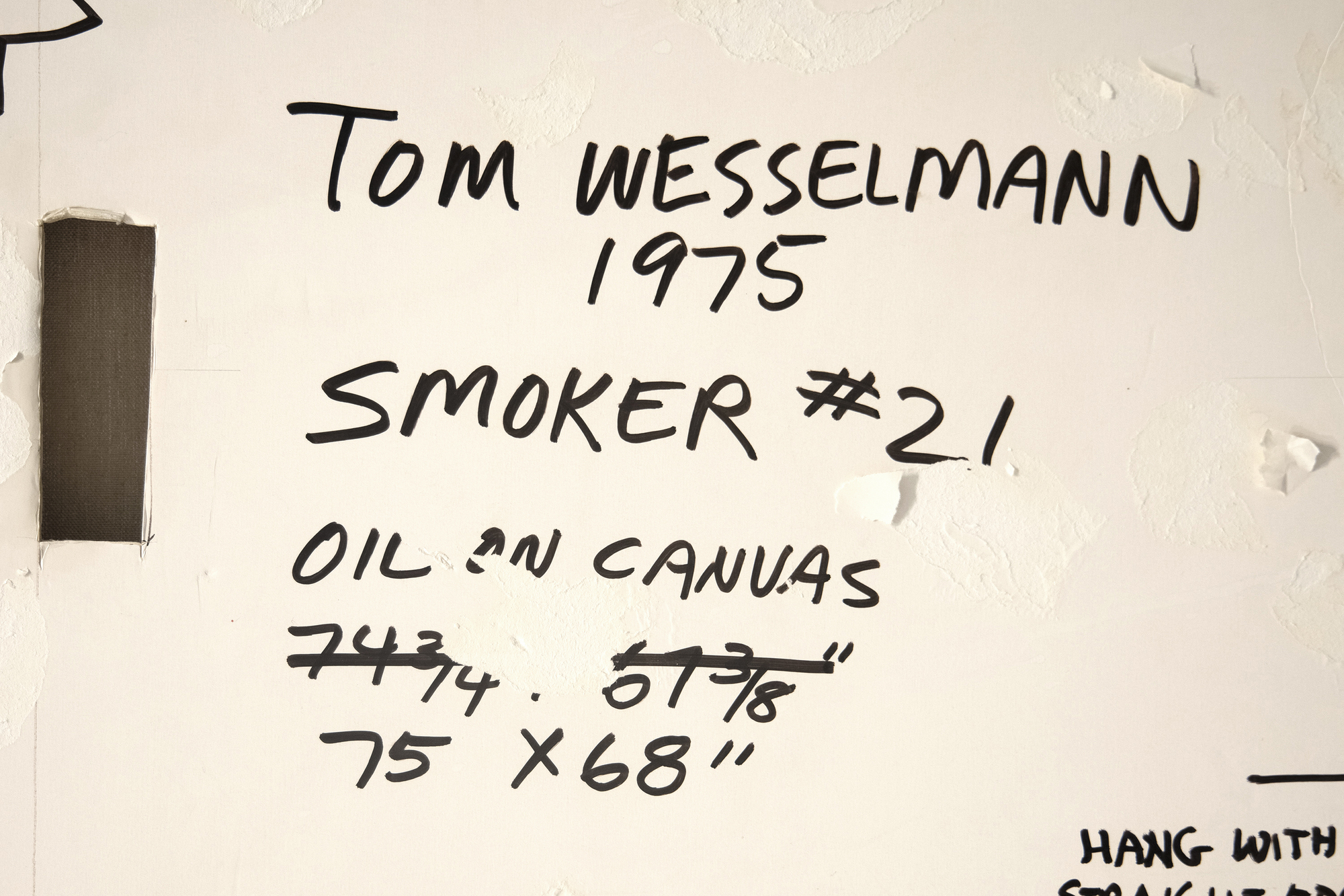 TOM WESSELMANN - Smoker No. 21 <div>Having unwittingly inserted himself into the Pop Art conversation with his Great American Nude series, Tom Wesselmann spent the rest of his career explaining that his motivation was not to focus excessively on a subject matter or to generate social commentary but instead, to give form to what titillated him most as beautiful and exciting. His disembodied Mouth series of 1965 established that an image did not have to rely on extraneous elements to communicate meaning. But it was his follow-up performances with the Smoker series and its seductive, fetish allure that raised his standing among true sybarites everywhere. Apart from perceiving smoking as cool and chic, a painting such as Smoker #21 is the consummate celebration of Wesselmann’s abilities as a painter. Enticed by the undulating smoke, Wesselmann took great pains to accurately depict its sinuous movements and observe the momentary pauses that heightened his appreciation of its sensual nature. Like all of Wesselmann’s prodigious scaled artworks, Smoker #21 has the commanding presence of an altarpiece. It was produced during long hours in his impressive Manhattan studio in Cooper Square, and the result is one of sultry dynamism — evocative, sensual, alluring, sleek, luscious, and perhaps, even sinister — a painting that flaunts his graphic supremacy and potent realism varnished with his patented sex appeal flair.<br><br><br><br>Tom Wesselmann expanded upon the success of his Great American Nudes by focusing on singular features of his subjects and began painting his Mouth series in 1965. In 1967, Wesselmann’s friend Peggy Sarno paused for a cigarette while modeling for Wesselmann’s Mouth series, inspiring his Smoker paintings. The whisps of smoke were challenging to paint and required Wesselmann to utilize photographs as source material to capture the smoke’s ephemeral nature properly. The images here show Wesselmann photographing his friend, the screenwriter Danièle Thompson, as she posed for some of Wesselmann’s source images.</div>