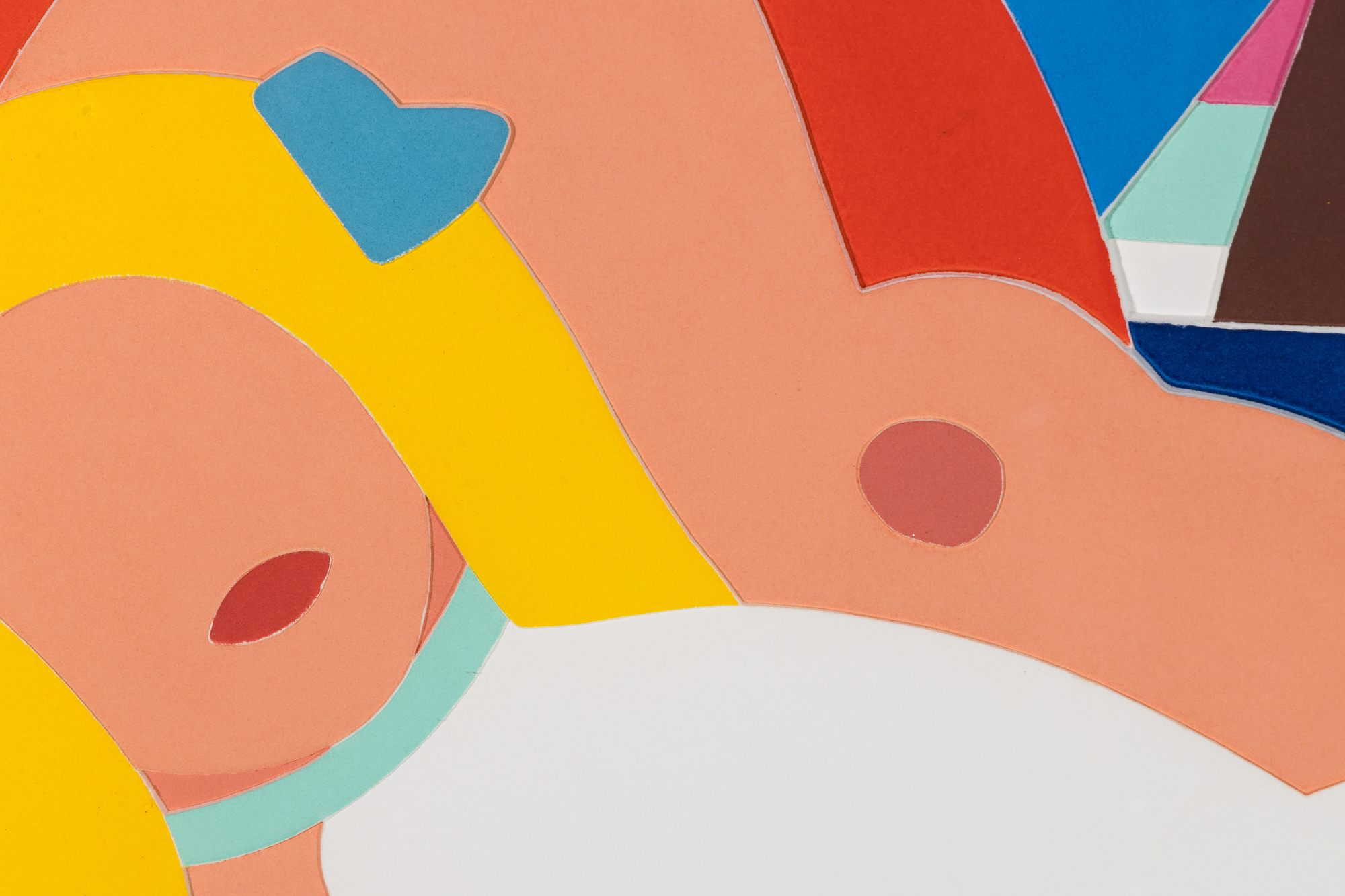 TOM WESSELMANN - Sunset Nude with Yellow Tulips - Mixografia® print on handmade paper - 37 3/4 x 41 3/4 in.