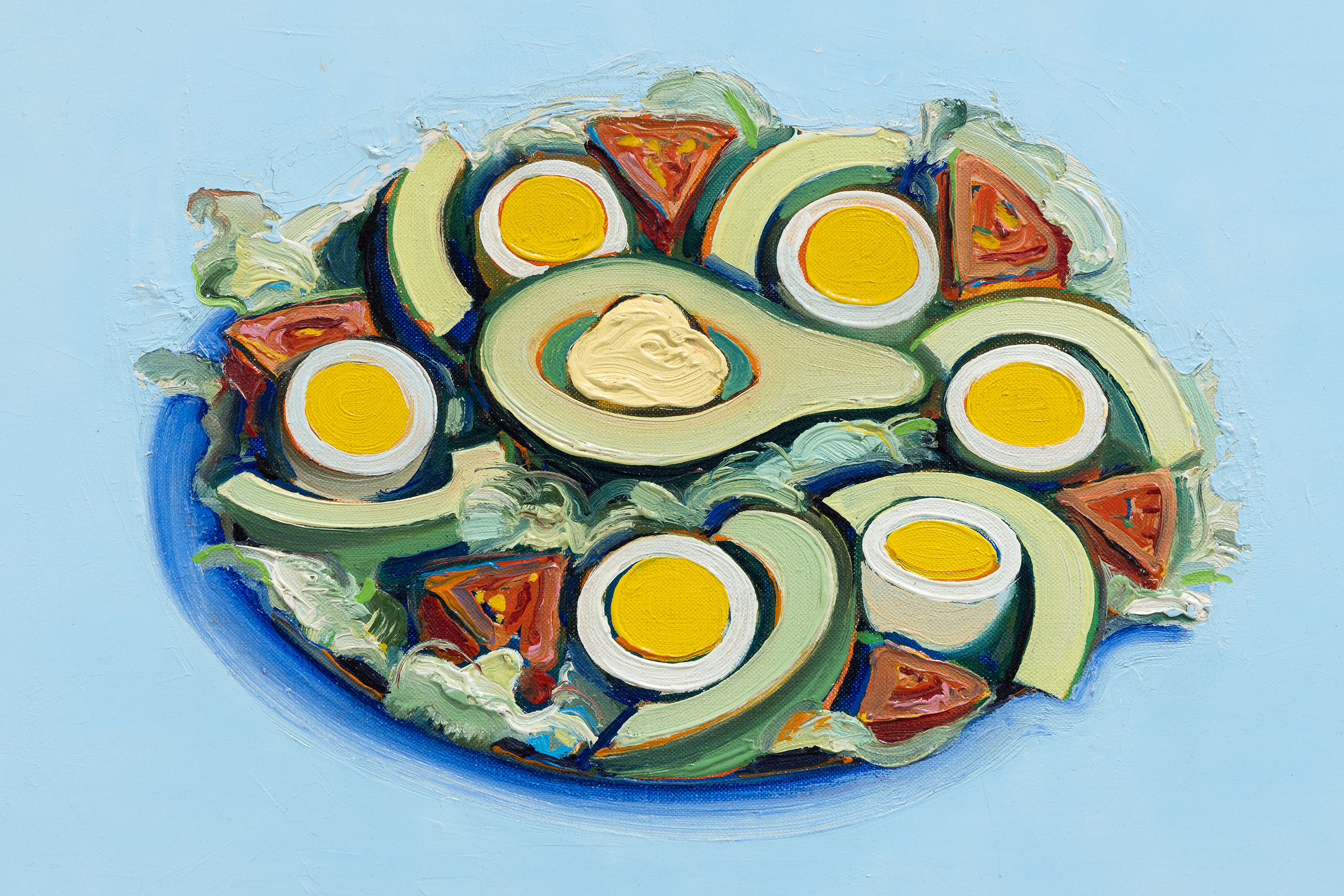 WAYNE THIEBAUD - Avocado Salad - oil on prepared canvas - 20 x 28 in.