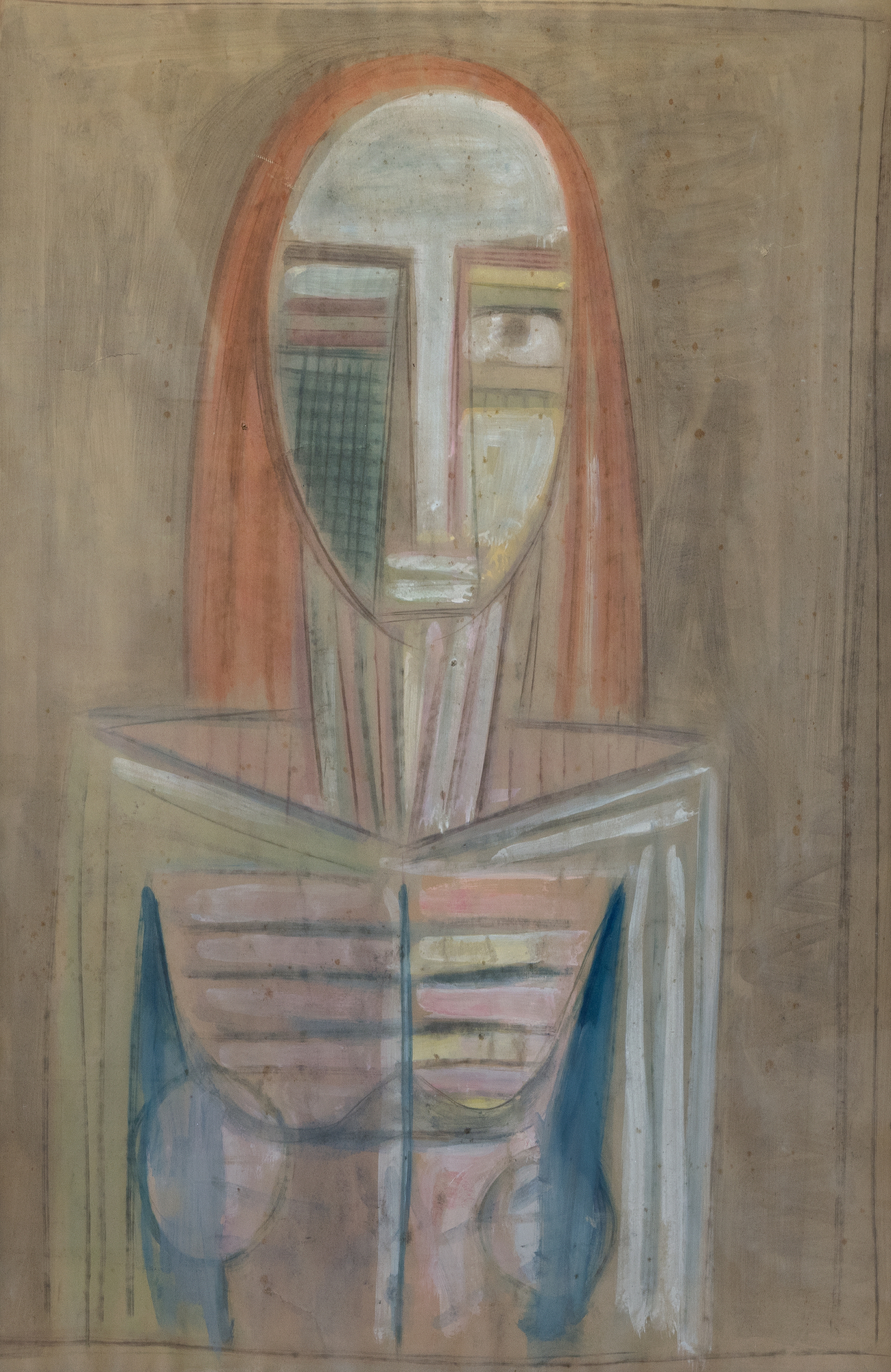 WIFREDO LAM - Portrait / La Table I, coin d'atelier - tempera sur papier (double face) - 38 x 24 3/4 in.