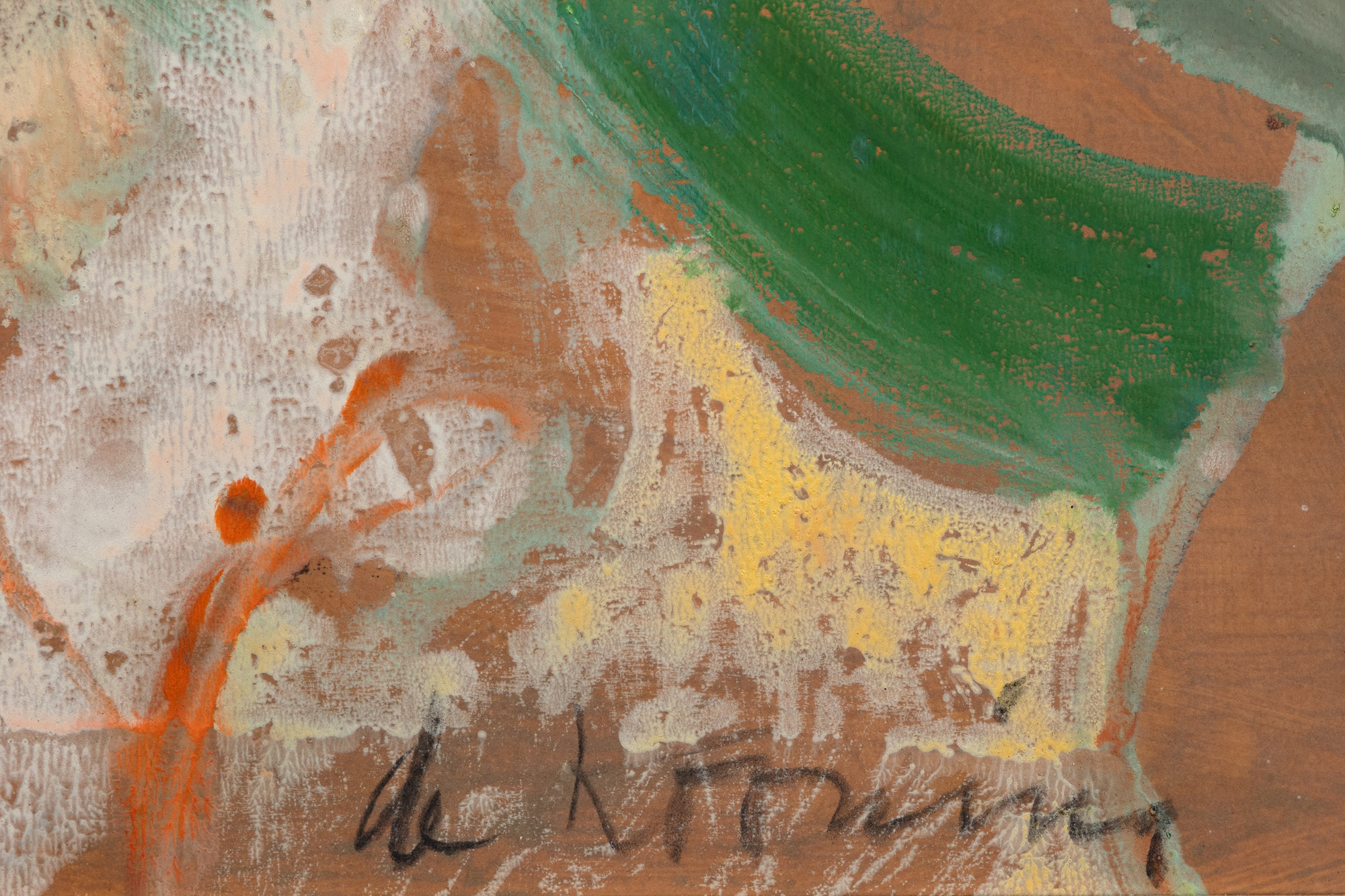 WILLEM DE KOONING - Mujer en un bote de remos - óleo sobre papel colocado sobre masonita - 47 1/2 x 36 1/4 in.