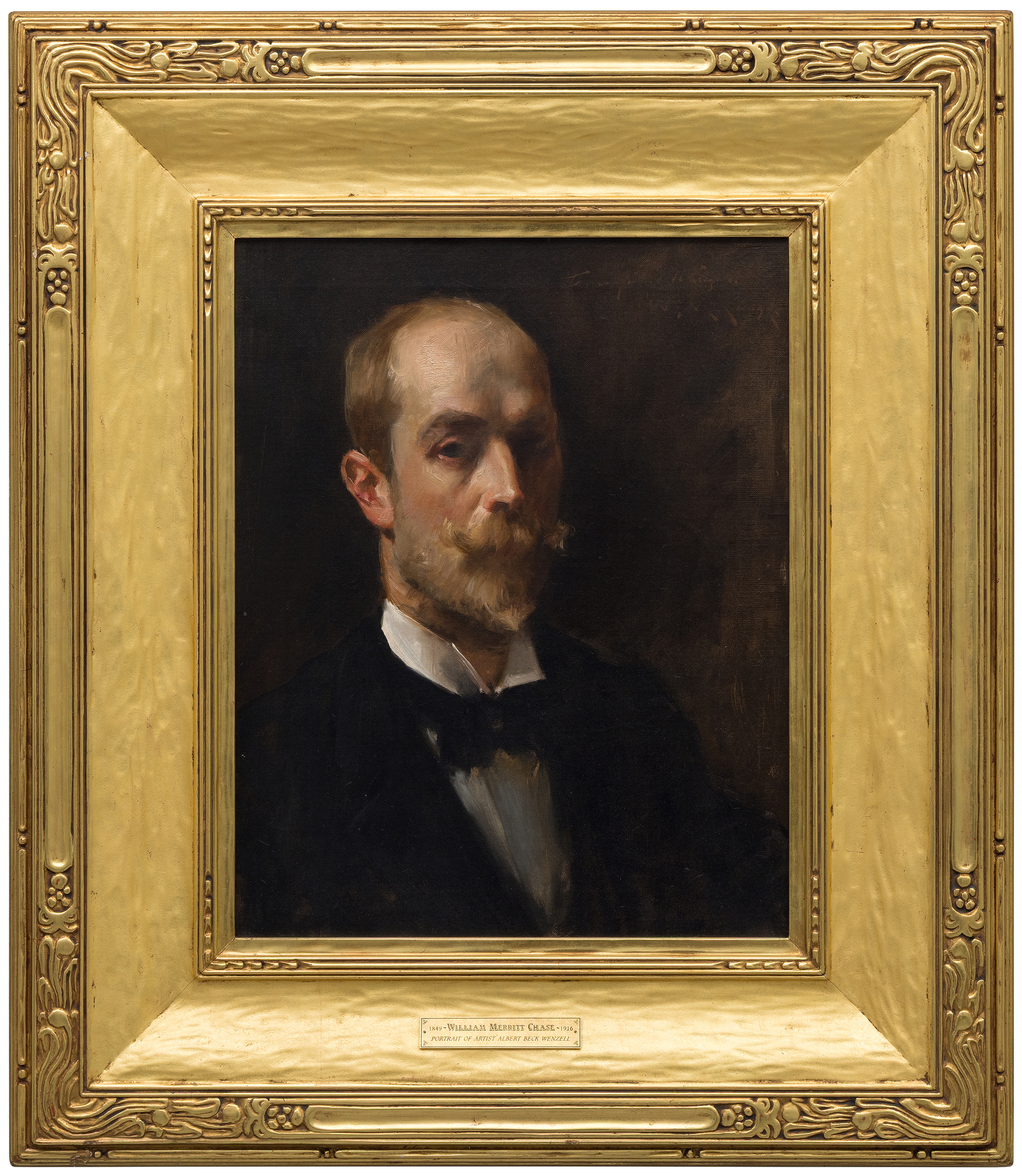 WILLIAM MERRITT CHASE - Portrait of the Artist Albert Beck Wenzell - oil on canvas - 20 x 16 in.