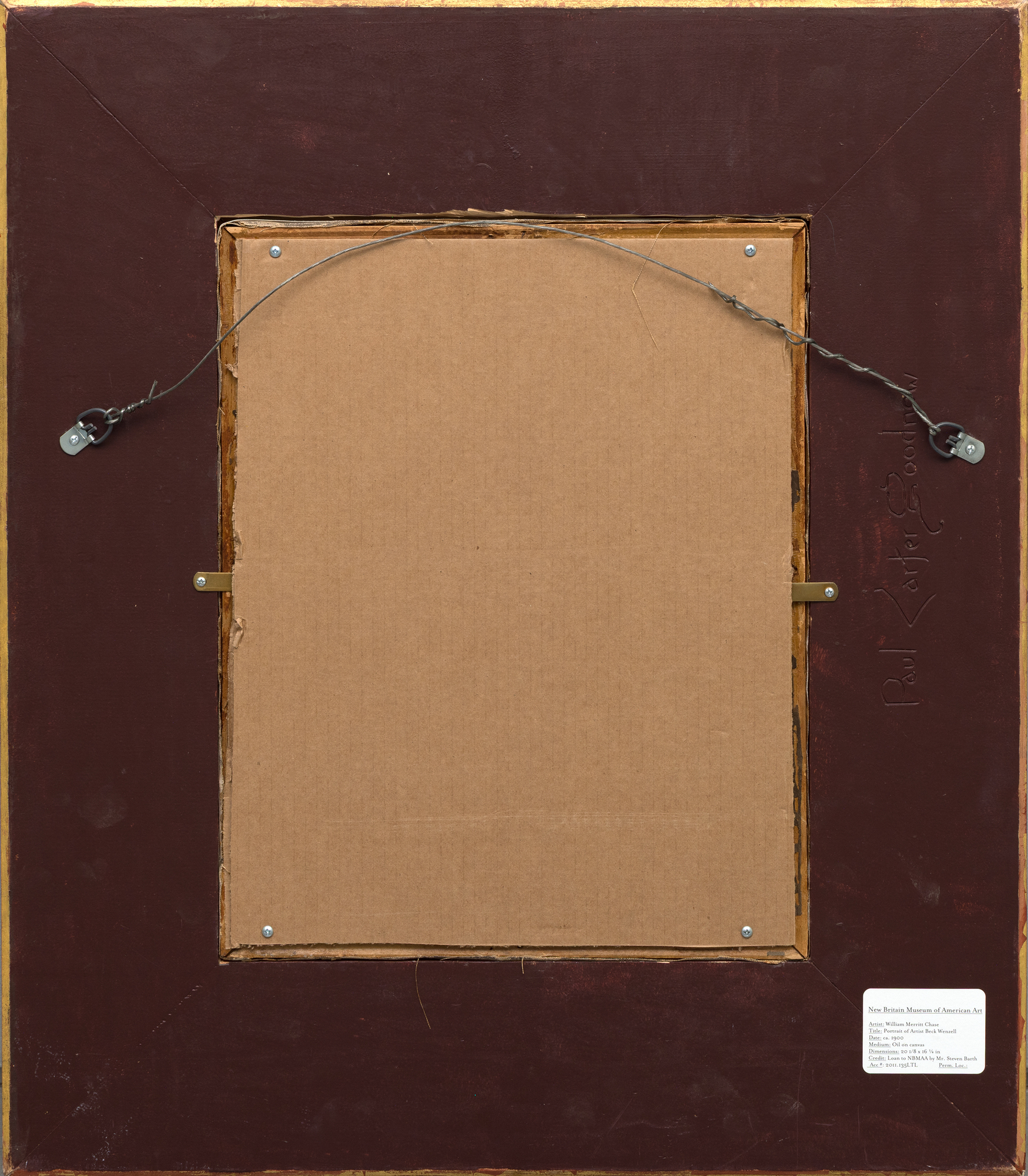 WILLIAM MERRITT CHASE - Portrait of the Artist Albert Beck Wenzell - oil on canvas - 20 x 16 in.