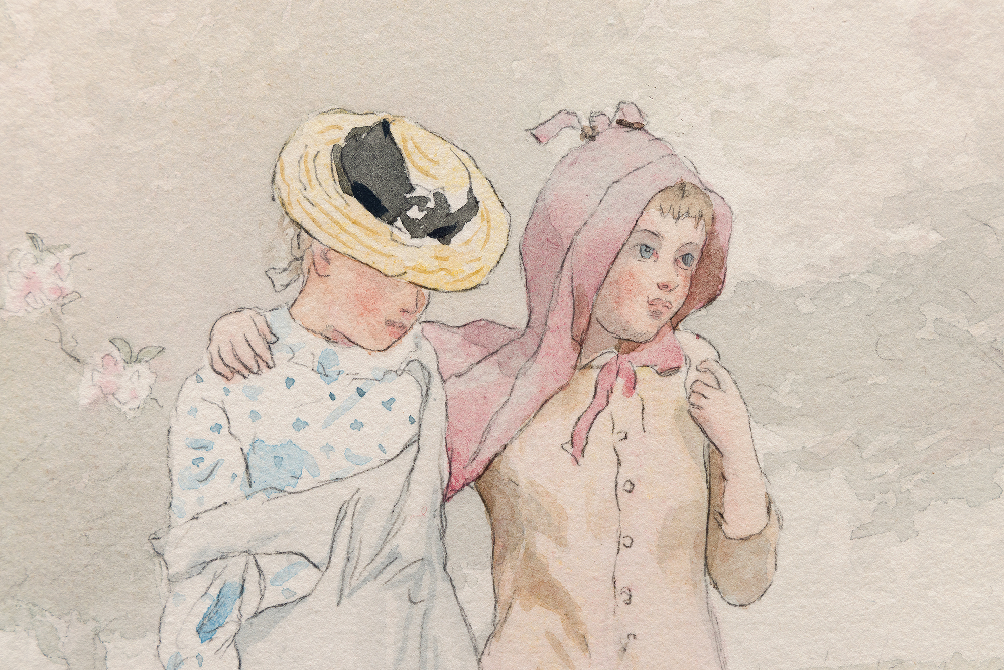 <div><font face=Lato size=3 color=black><em>Houghton Farms (Girls Strolling in an Orchard)</em> belongs to a pivotal moment in Winslow Homers career, created during the late 1870s as he transitioned from the wartime subjects that first brought him acclaim to the watercolor medium and domestic pastoral themes that would secure his place in the American canon. This period marked Homers sustained engagement with Houghton Farm in Mountainville in the Hudson Valley, where he spent extended time with his childhood friend and patron Lawson Valentine. Over these visits Homer produced approximately fifty watercolors, forming one of the most important bodies of early work in the medium. The significance of this output was later celebrated in the 2009 exhibition at Syracuse Art Galleries, <em>Winslow Homers Empire State: Houghton Farm and Beyond</em>.</font></div><br><br><div>&nbsp;</div><br><br><div><font face=Lato size=3 color=black>This watercolor is included in the artists catalogue raisonne and relates closely to other early examples from Houghton Farm, including <em>Fresh Air</em> from 1878 in the collection of the Brooklyn Museum. Its serene orchard scene, rendered with a soft and muted palette, reflects the themes of nostalgia, calm, and peace that define Homer's Restoration period. The transparency of the watercolor medium allows Homer to create a delicate, atmospheric impression of a misty morning, animated by touches of bright color in the figures dress patterns, the bow on a hat, a headwrap, and the bluebird perched on a branch.</font></div><br><br><div>&nbsp;</div><br><br><div><font face=Lato size=3 color=black>The continued importance of Homer's watercolor practice is affirmed by the current exhibition at the Museum of Fine Arts Boston, <em>Of Light and Air: Winslow Homer in Watercolor</em>, which underscores the enduring resonance of works from this transformative period. <em>Houghton Farms (Girls Strolling in an Orchard)</em> stands as a beautifully preserved example from the moment when Homer embraced watercolor as his primary mode of expression, illuminating the quiet lyricism that came to define his mature art.</font></div>