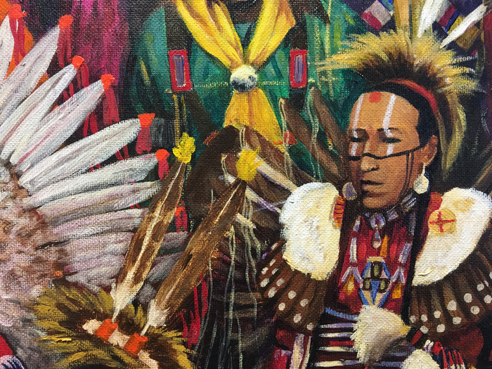 EARL STALEY - Powwow 19: Intertribal EARL STALEY - Powwow 19: Intertribal - acrylic on canvas board - 19 x 16 3/4 in.