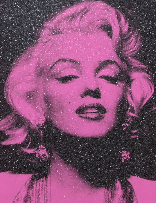 RUSSELL YOUNG - Marilyn Portrait - screenprint on linen with diamond dust - 35 3/4 x 27 3/4 in.