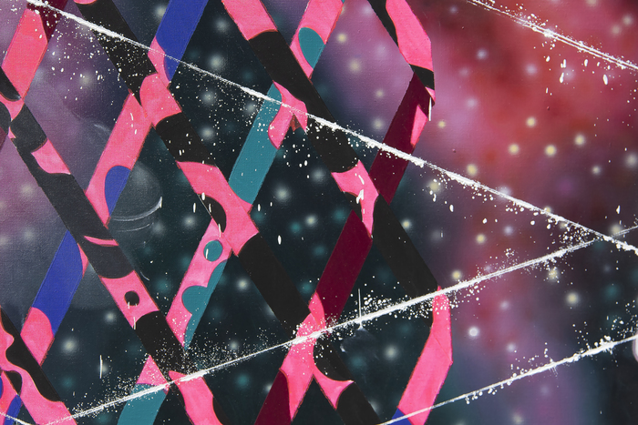 JAMES ROSENQUIST - Television or the Cat's Cradle Supports Electronic Picture JAMES ROSENQUIST - Television or the Cat's Cradle Supports Electronic Picture - acrylic on canvas over panel - 66 x 240 in.