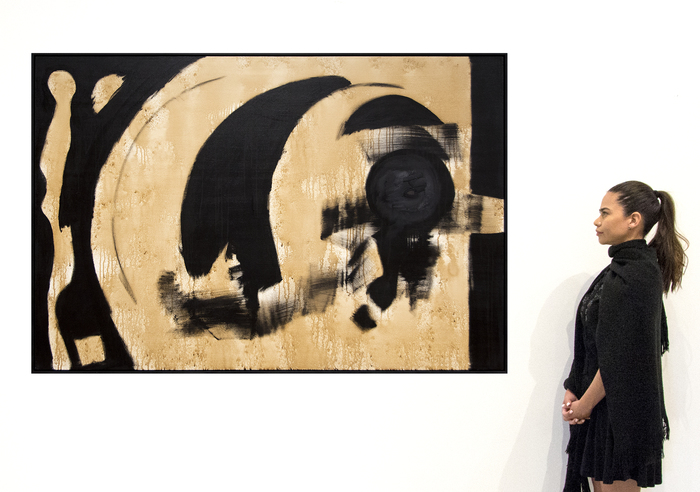 HERB ALPERT - Black Horizon - acrylic and coffee on canvas - 48 x 72 in.
