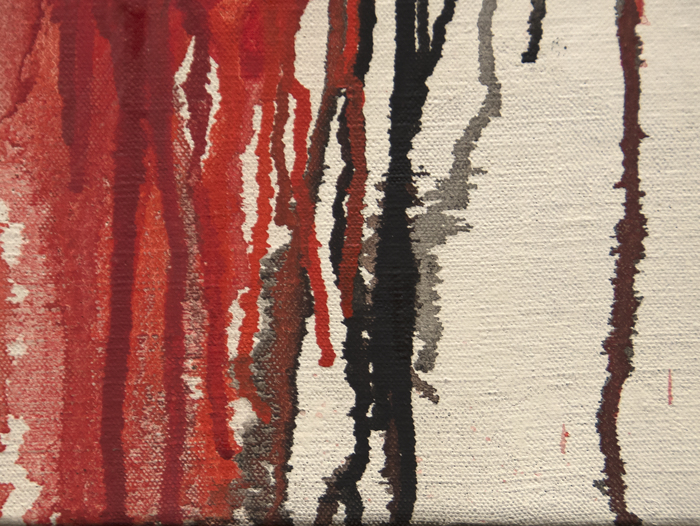 NORMAN BLUHM - Black and Red Norman Bluhm's Black and Red (1953), first owned by fellow artist Sam Francis, is an explosive drip painting that characterizes the artist’s style in the late 1950s. Bluhm's process and resulting work epitomizes the category of Abstract Expressionist painters that earned the moniker "action" painters. The energy and passion present in Bluhm’s work was likely fueled by his experience fighting in World War II. The intensity of his paintings from the decade following the war is one reason why Bluhm’s work from the 1950s are some of the most highly sought-after. The top ten prices for the artist at auction are held by paintings from this era.