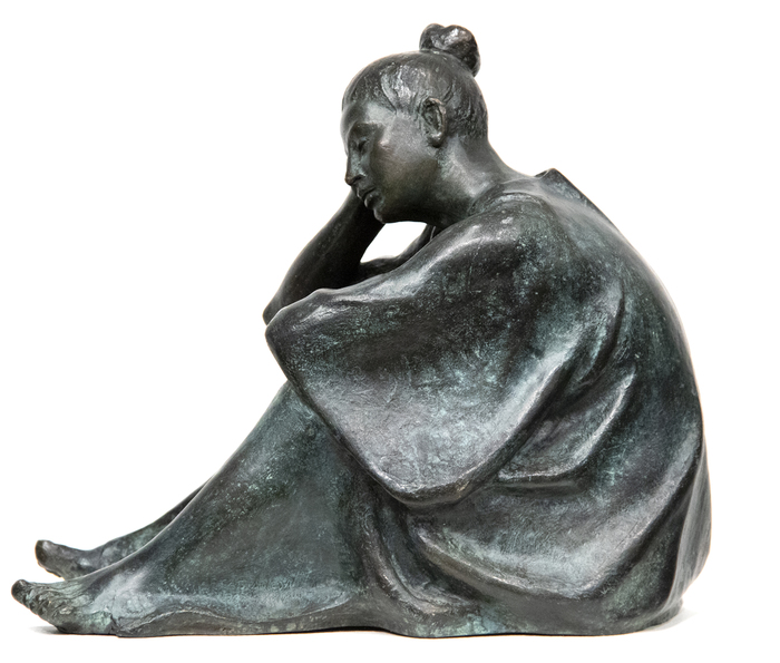 FELIPE CASTANEDA - Mujer en Reposo - bronze - 14 x 9 x 15 3/4 in.